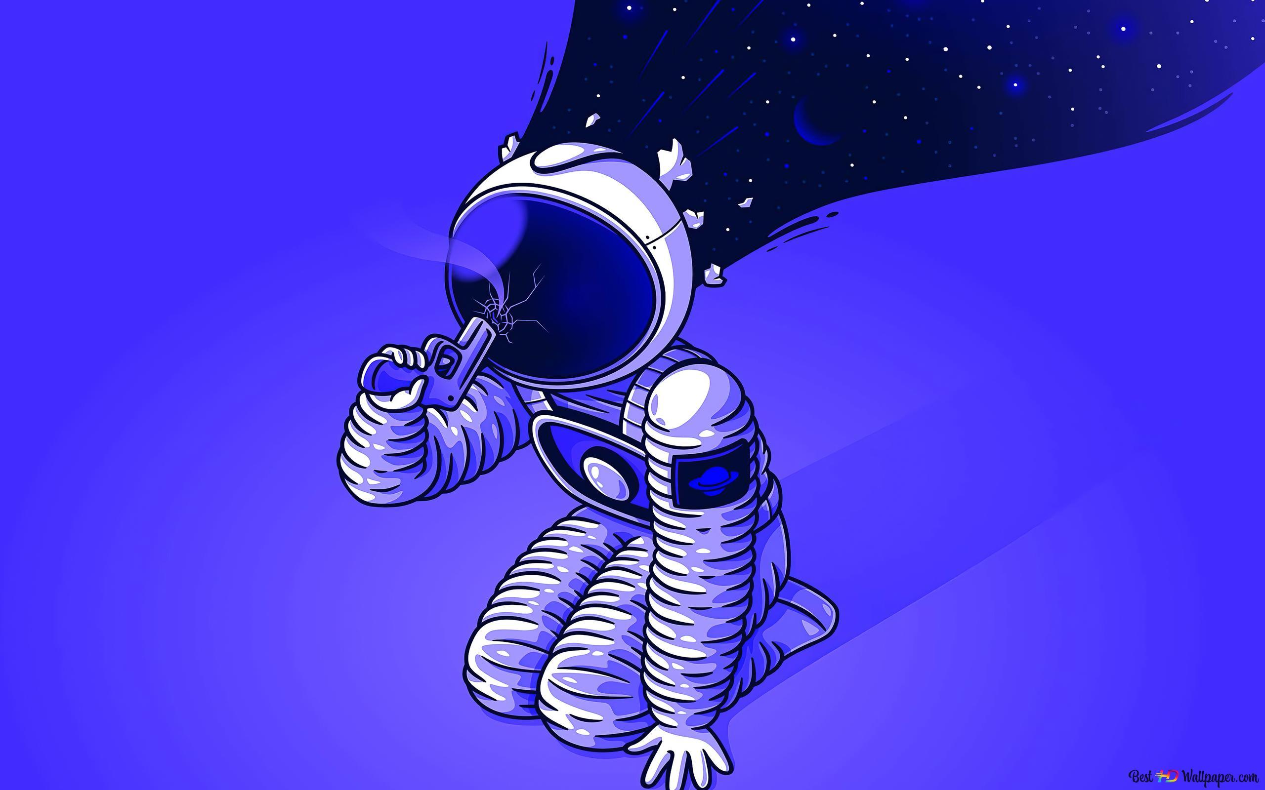2560x1600 Astronaut shooting in the head 4K wallpaper download