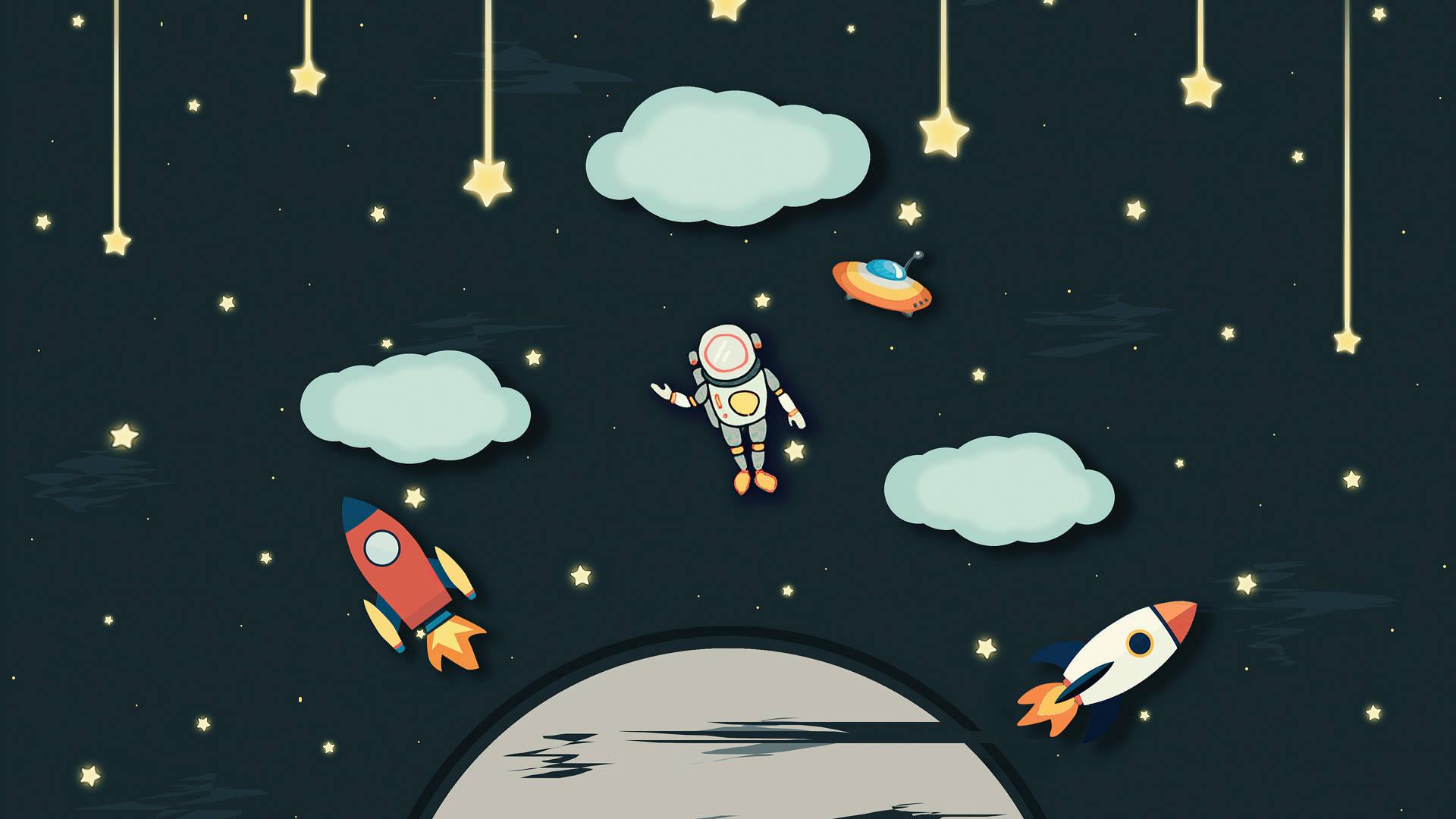 1920x1080 Free Cartoon Astronaut Wallpaper Downloads, Cartoon Astronaut Wallpaper for FREE