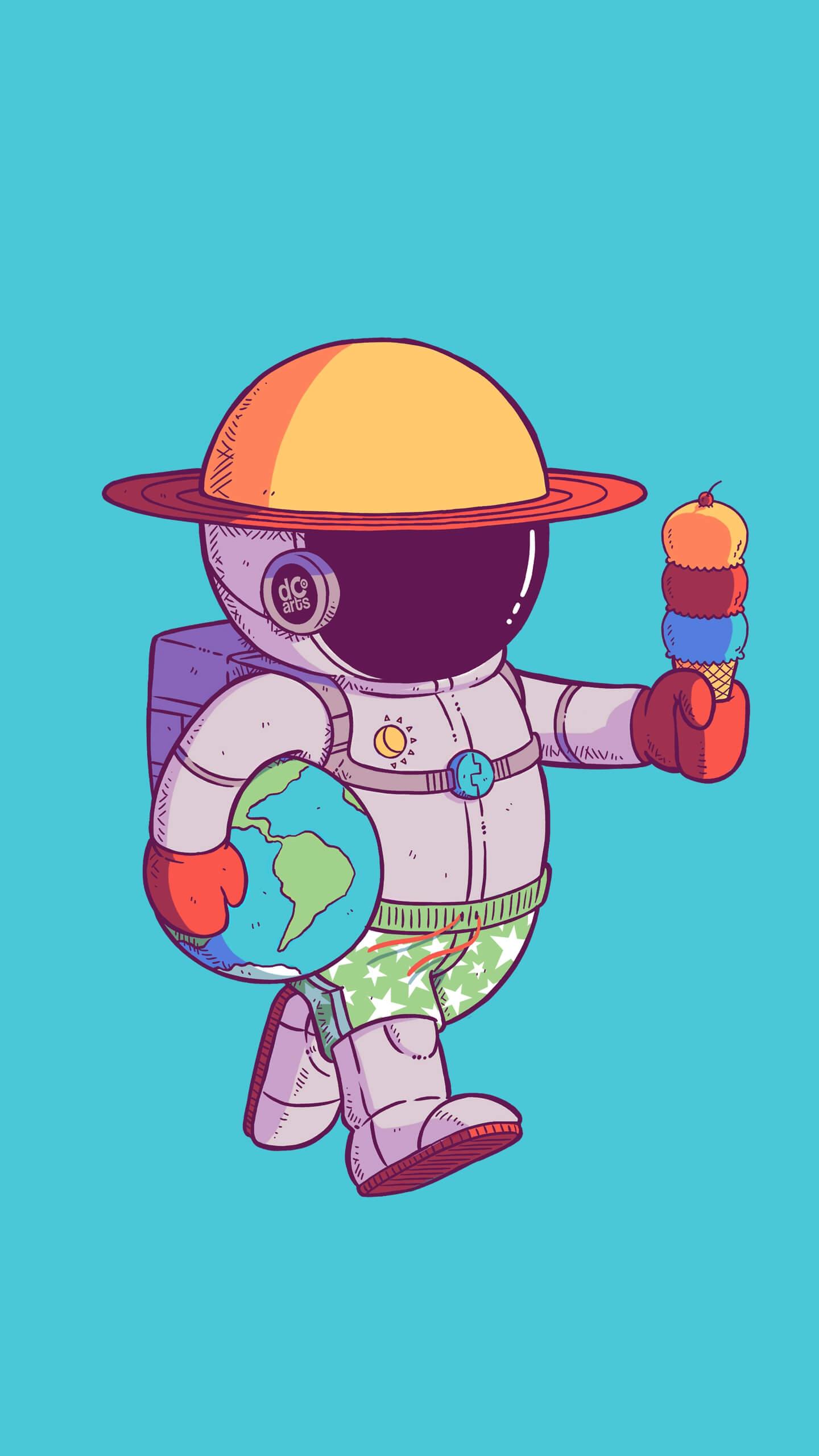 1440x2560 Astronaut On Vacation IPhone Wallpaper Wallpaper : iPhone Wallpaper