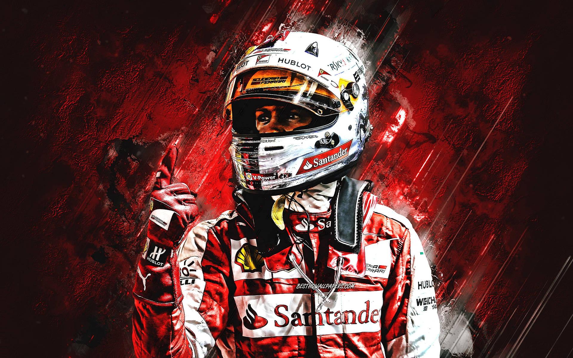 1920x1200 Download Sebastian Vettel Red Textured Background Wallpaper