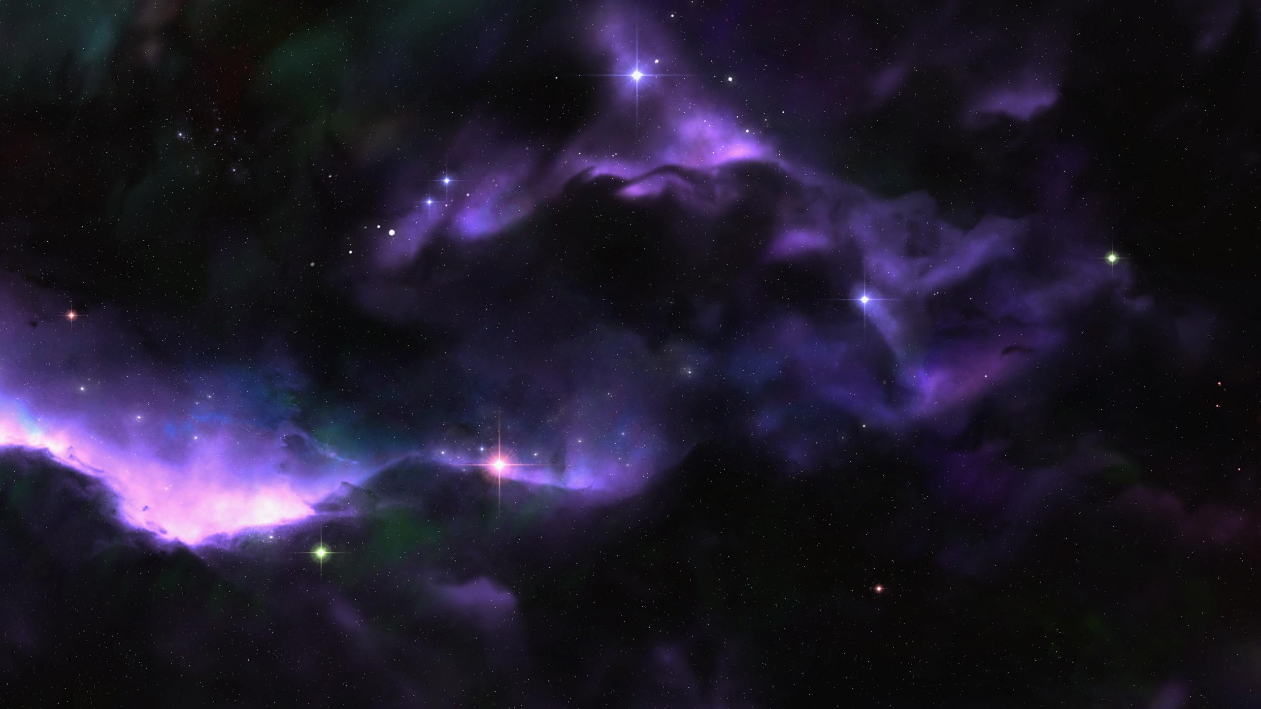 2560x1440 Download wallpaper 2560x1440 nebula, stars, glare, dark, space, art, dual wide 16:9 2560x1440 HD background, 23443