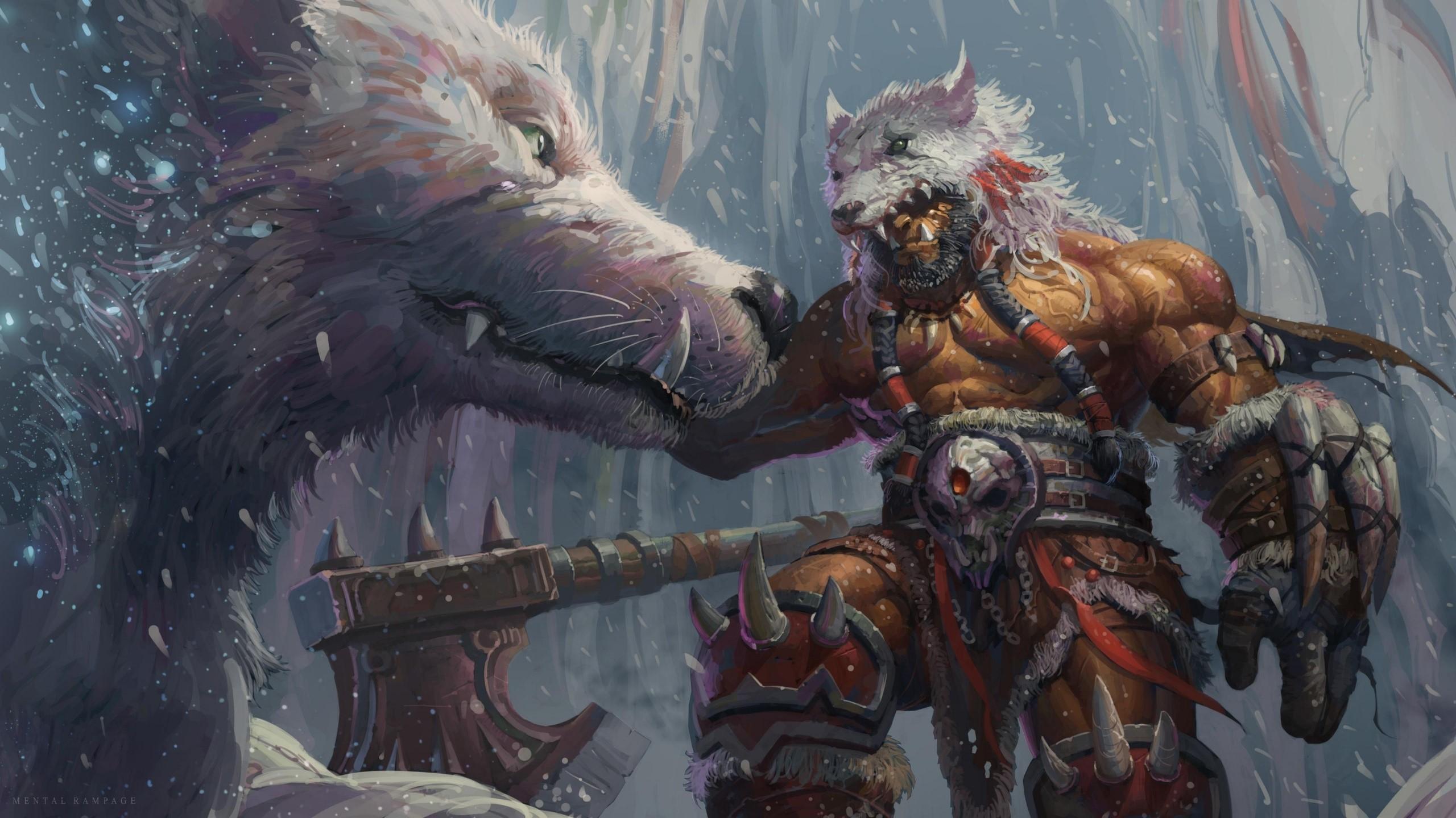 2560x1440 Wallpaper / creature, warrior, Fantasy Men, fantasy art, artwork, Warcraft, Durotan, World of Warcraft, World of Warcraft: Warlords of Draenor, Orc free download