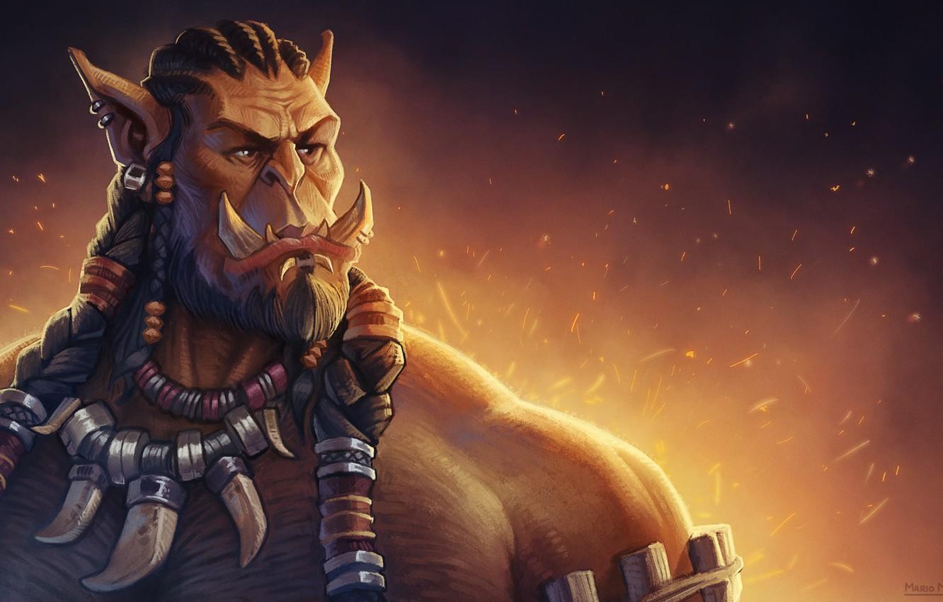 1332x850 Wallpaper fantasy, movie, the film, the game, art, World of Warcraft, Orc, Durotan, Mario Manzanares image for desktop, section игры