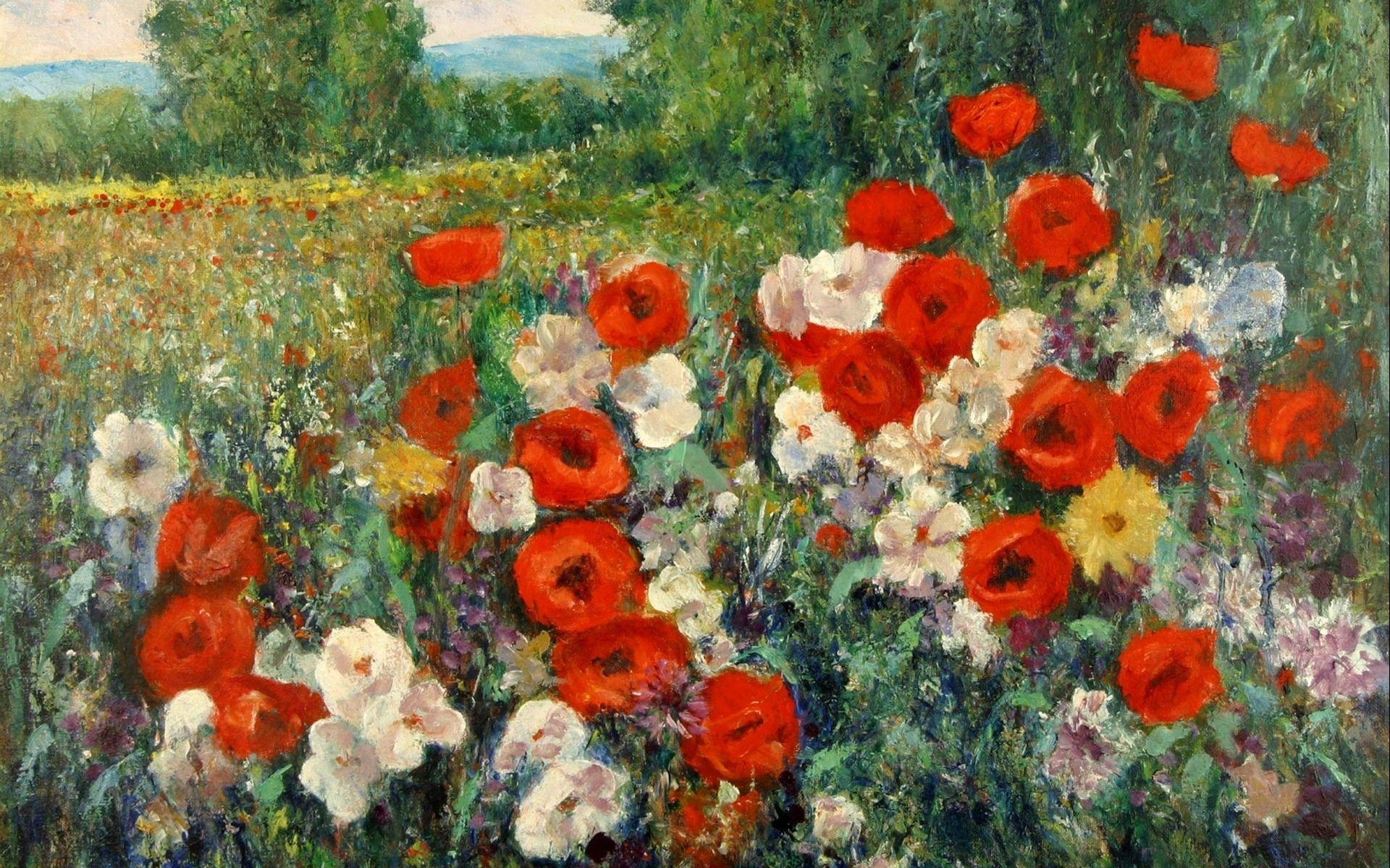 1920x1200 Desktop Flower Painting Wallpaper