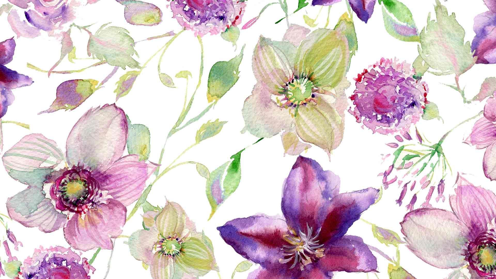 1920x1080 Watercolor Flowers Wallpaper and Background 4K, HD, Dual Screen