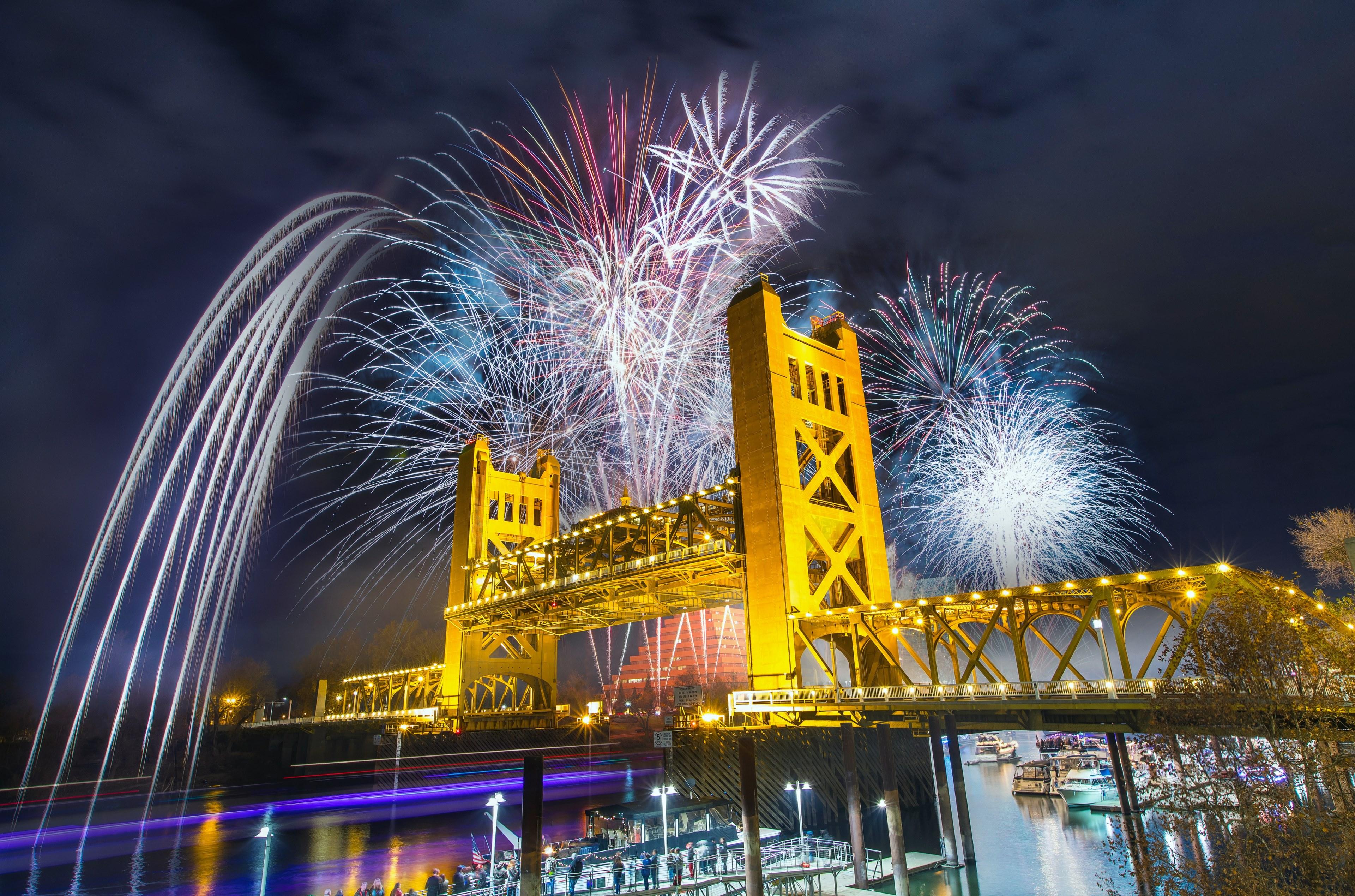 3840x2538 Wallpaper / tower bridge fireworks sacramento california 4k wallpaper free download
