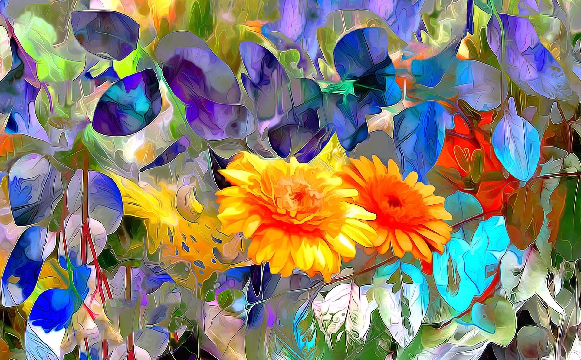 1920x1192 Abstract Flower Painting