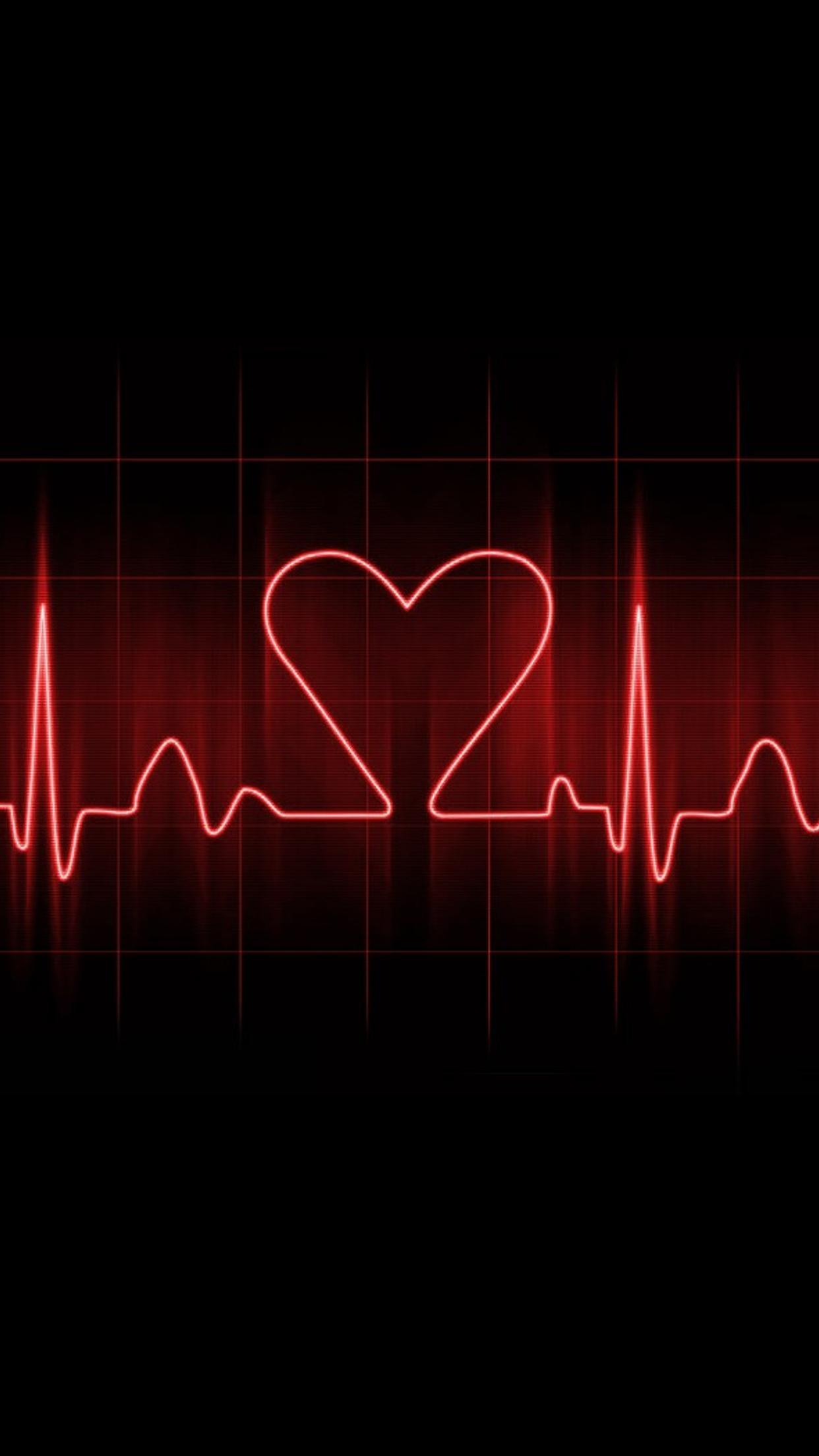1242x2208 Heart pulse on a dark background