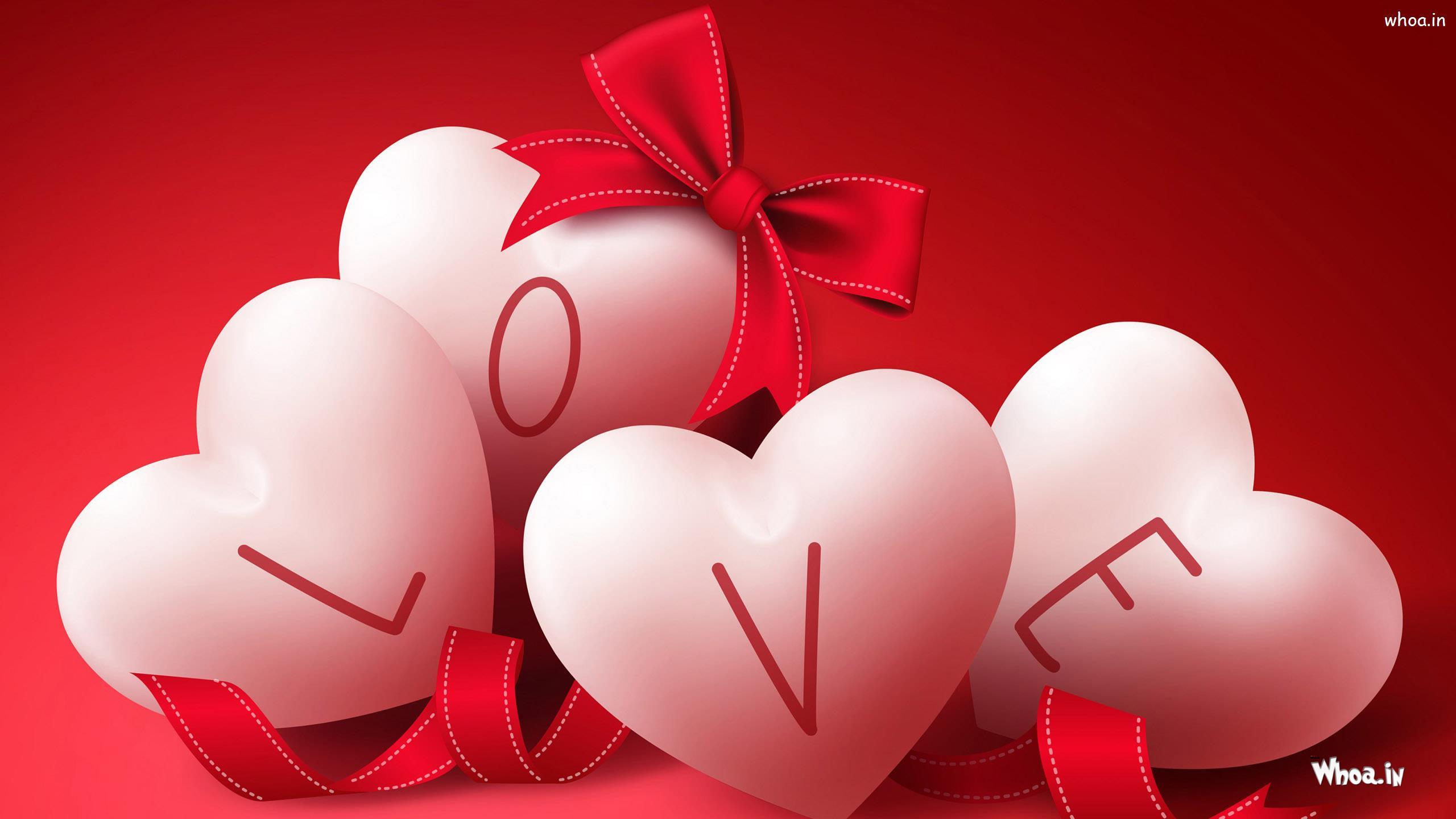 2560x1440 Love White Heart Shapes Red