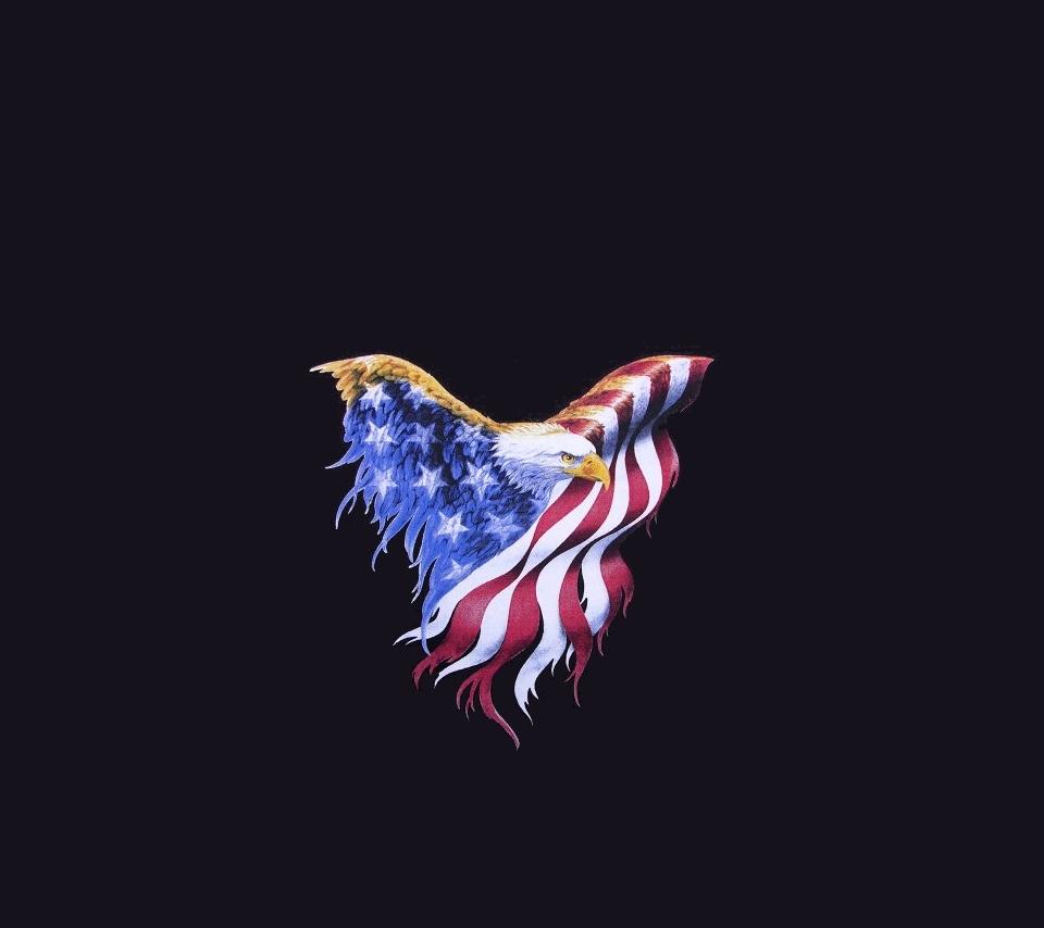 960x854 Eagle and Flag Phone Wallpaper