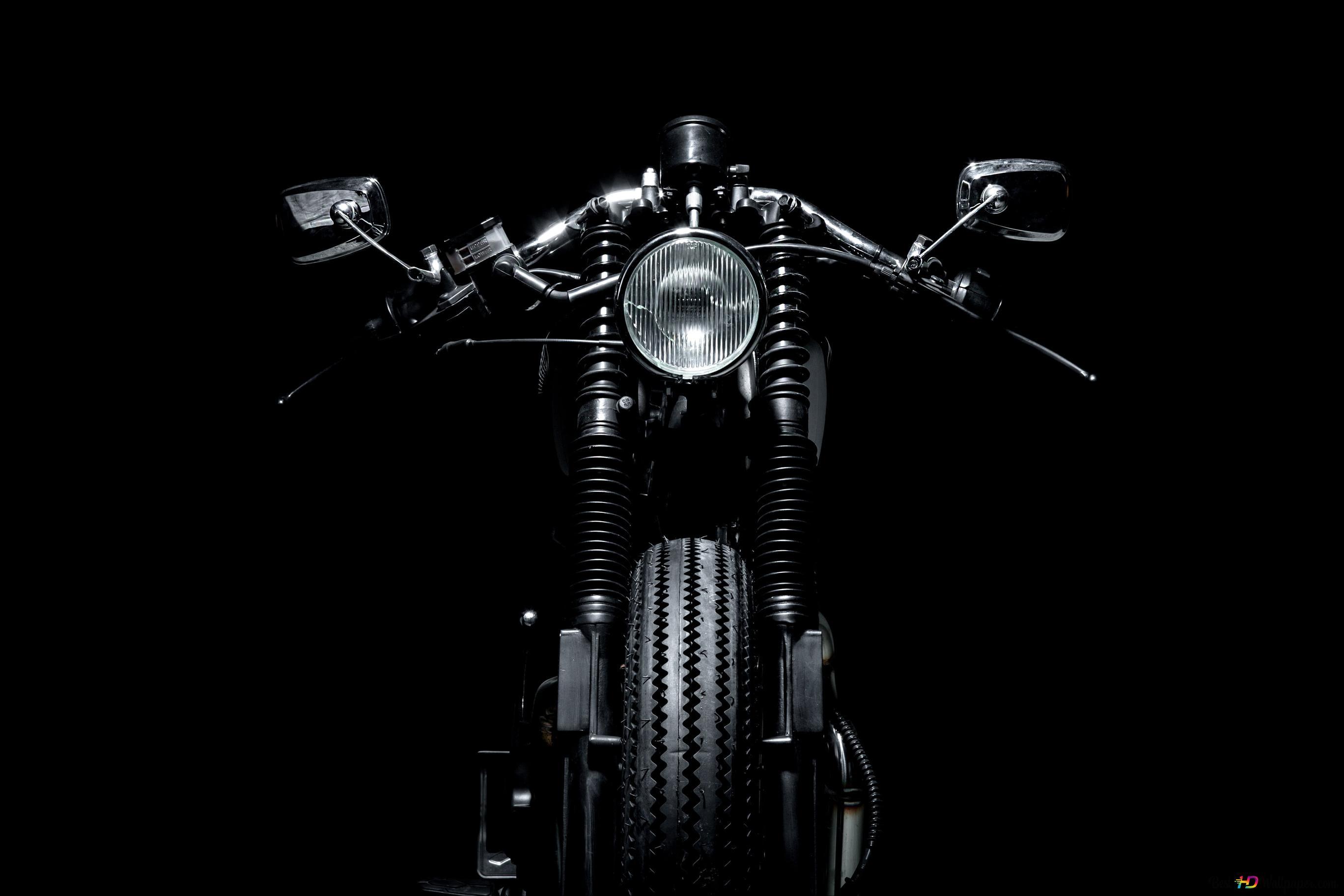 2736x1824 Black and white motorcycle 4K wallpaper download