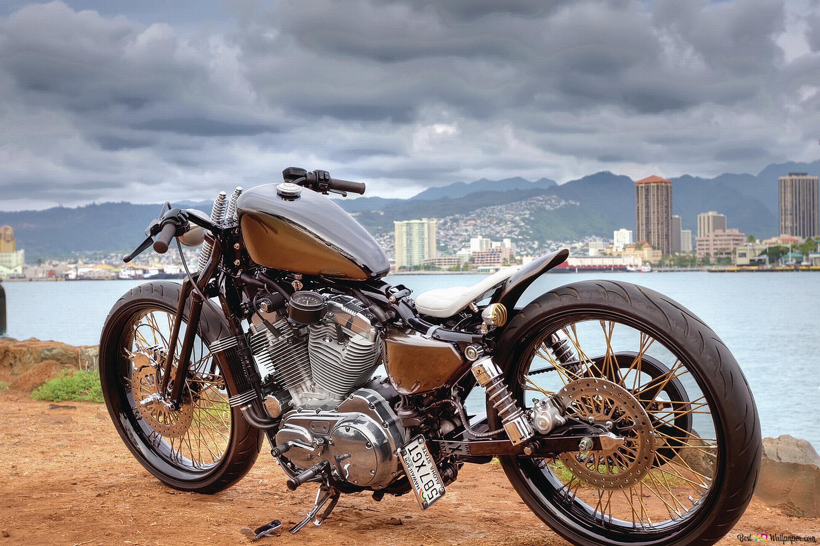 2736x1824 Grey Harley Davidson Vintage 4K Wallpaper Download