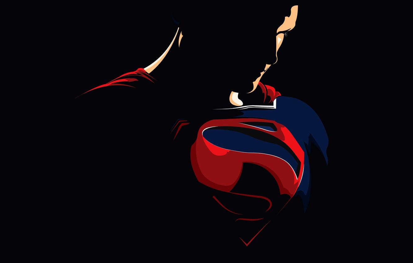 1332x850 Wallpaper vector, costume, Superman, black background, comic, Superman, Clark Kent image for desktop, section минимализм