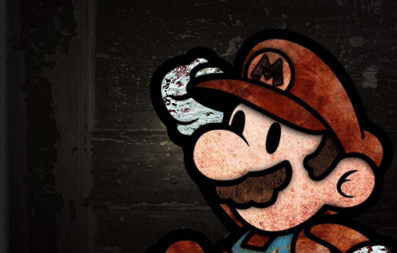 1332x850 Wallpaper background, texture, Mario, grunge image for desktop, section игры