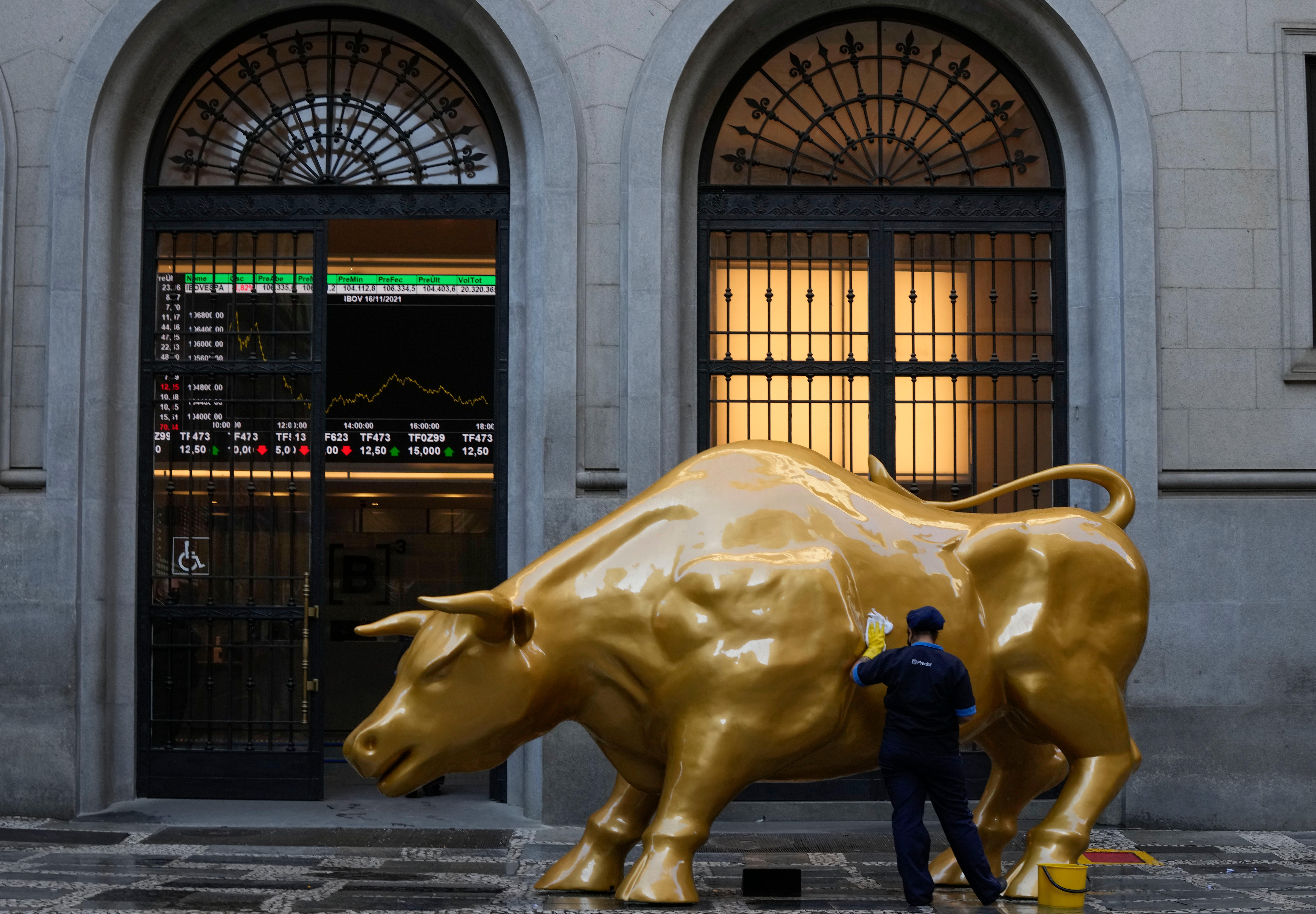8640x6000 Brazilians find stock exchange bull unbearable, remove it