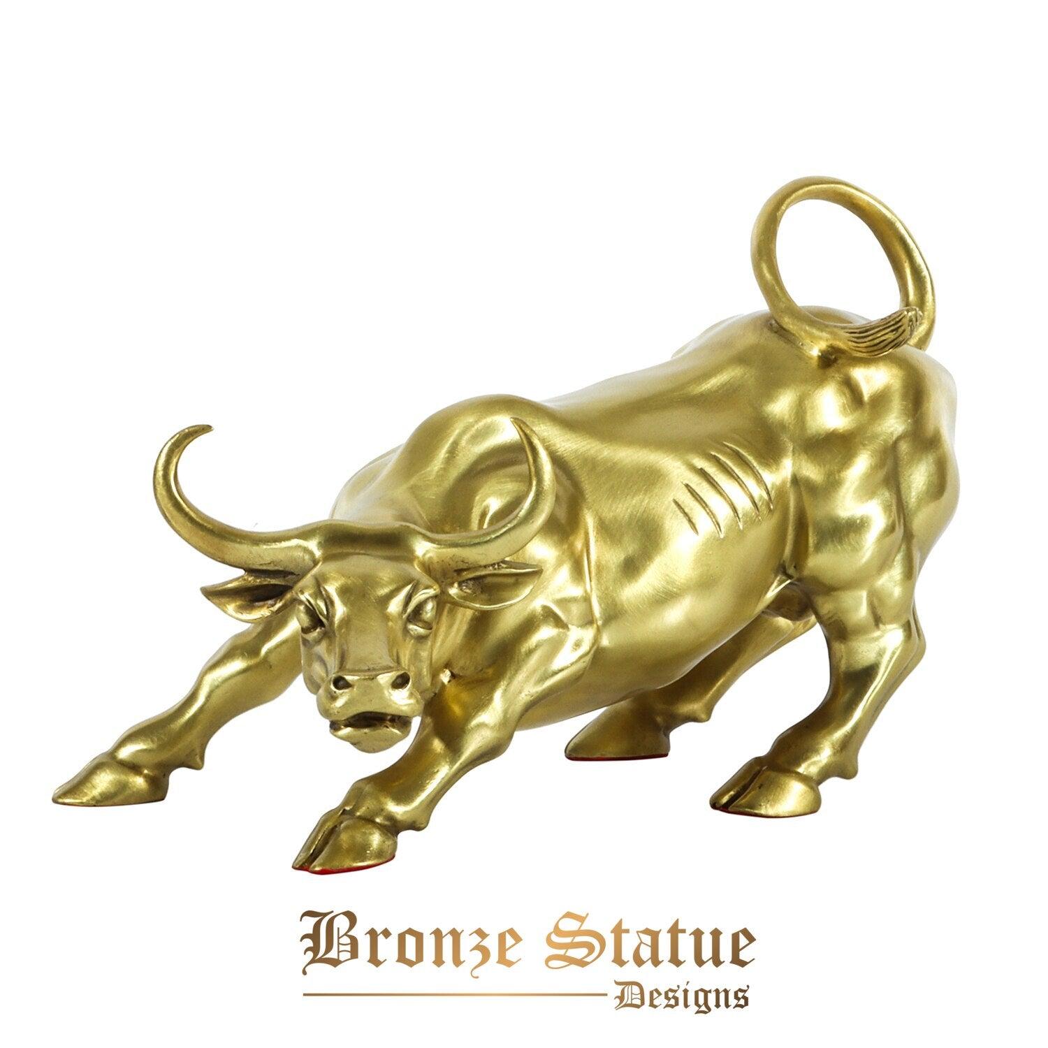 1500x1500 7.5 in cm. Small wall street charging bull statue sculpture bron