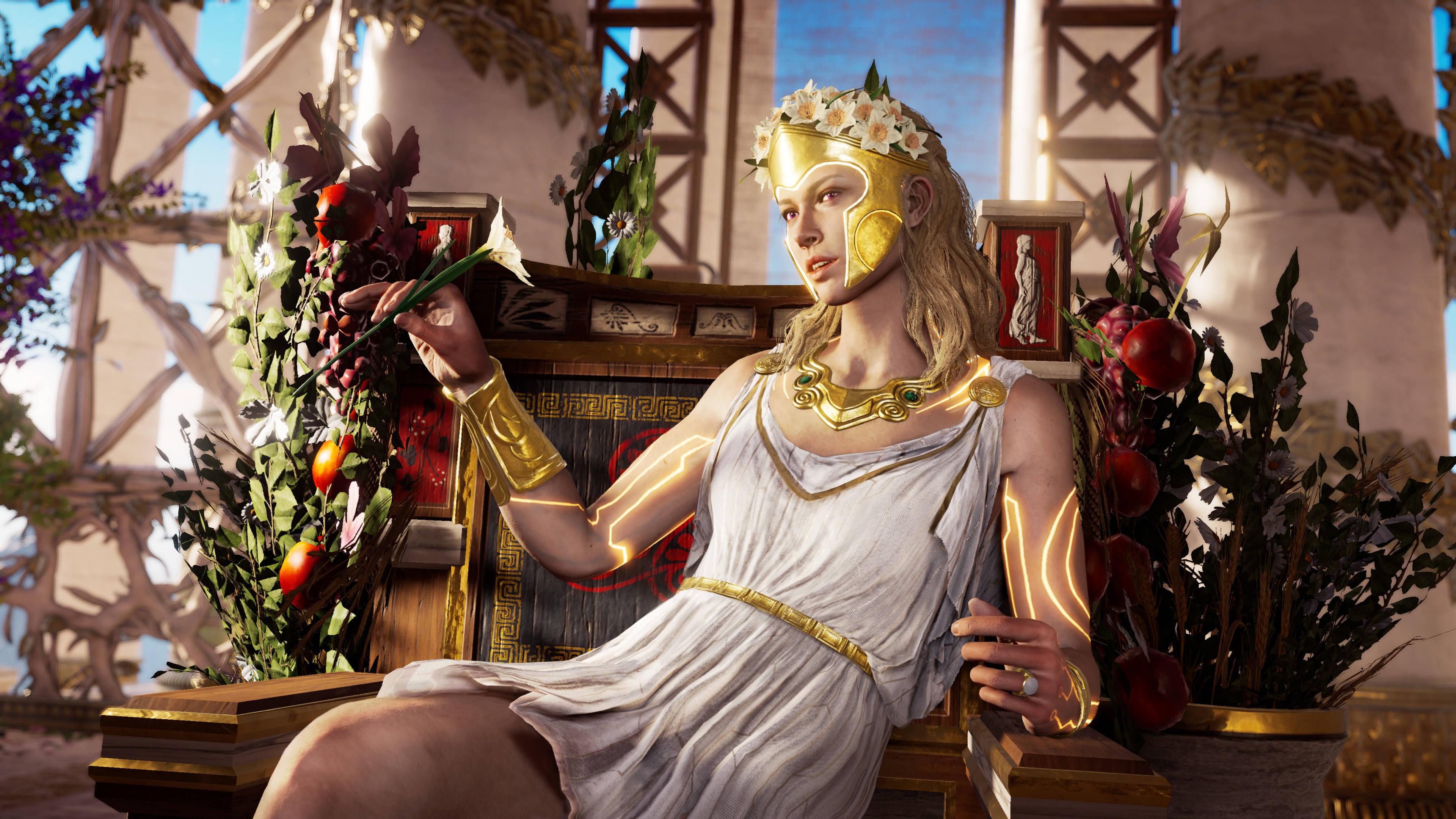 3840x2160 Download Assassin's Creed Odyssey Persephone On Throne Wallpaper