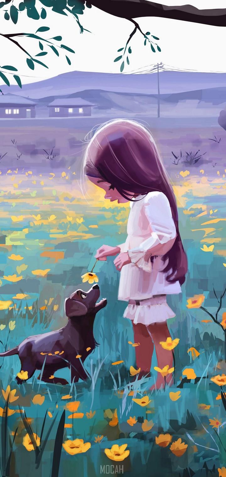 720x1520 Art, Drawing, Painting, Spring, Wildflower, Oppo A33 (2020) wallpaper 1080p, 720x1520 Gallery HD Wallpaper