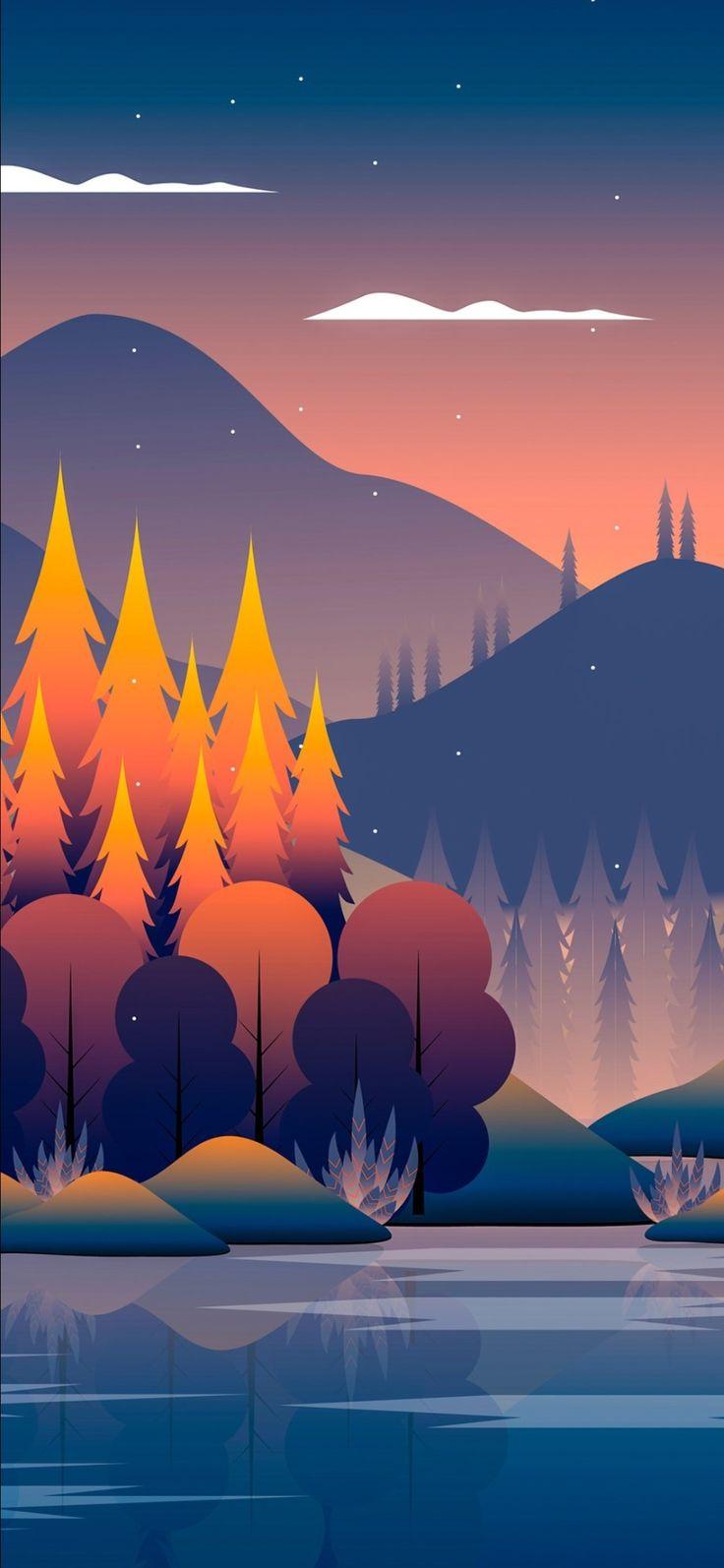736x1594 IPHONE WALLPAPER ILLUSTRATION. Anime scenery wallpaper, Landscape wallpaper, Scenery wallpaper