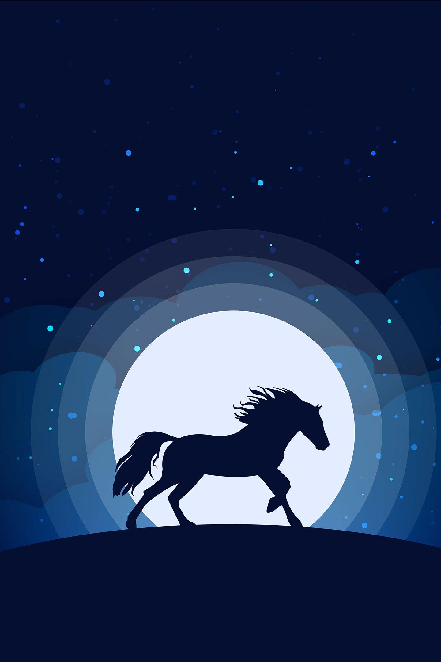 1440x2160 Download wallpaper 1440x2960 horse, moon, silhouette, blue dark, minimal, samsung galaxy s samsung galaxy s8 plus, 1440x2960 HD background, 7537