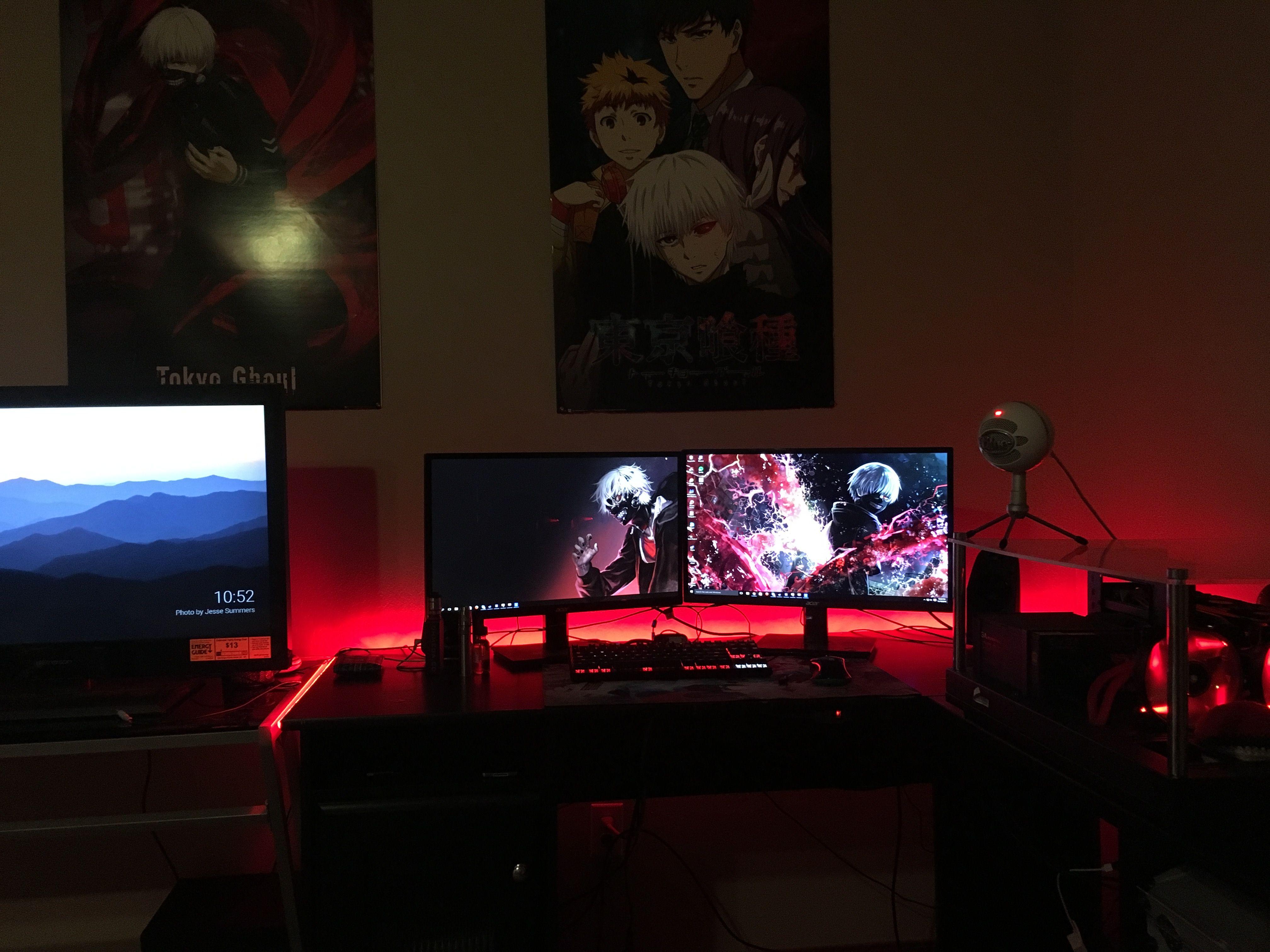 4032x3024 anime themed set up. Gaming room setup, Computer setup, Gaming setup