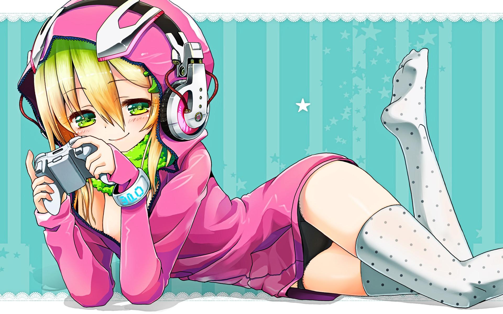 1920x1200 Anime Gamer Girl Wallpaper