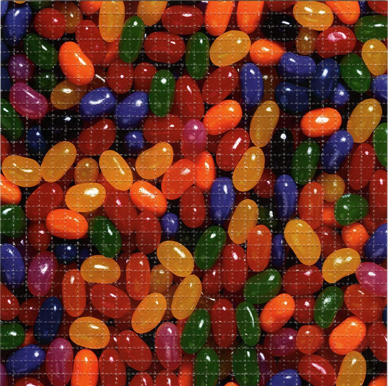 1355x1348 Jelly Beans design psychedelic Blotter Art print perforated sheet, acid free lsd art paper 30x30 =900 tabs, 7.5 inch, in Clear Protective Sleeve : Home & Kitchen