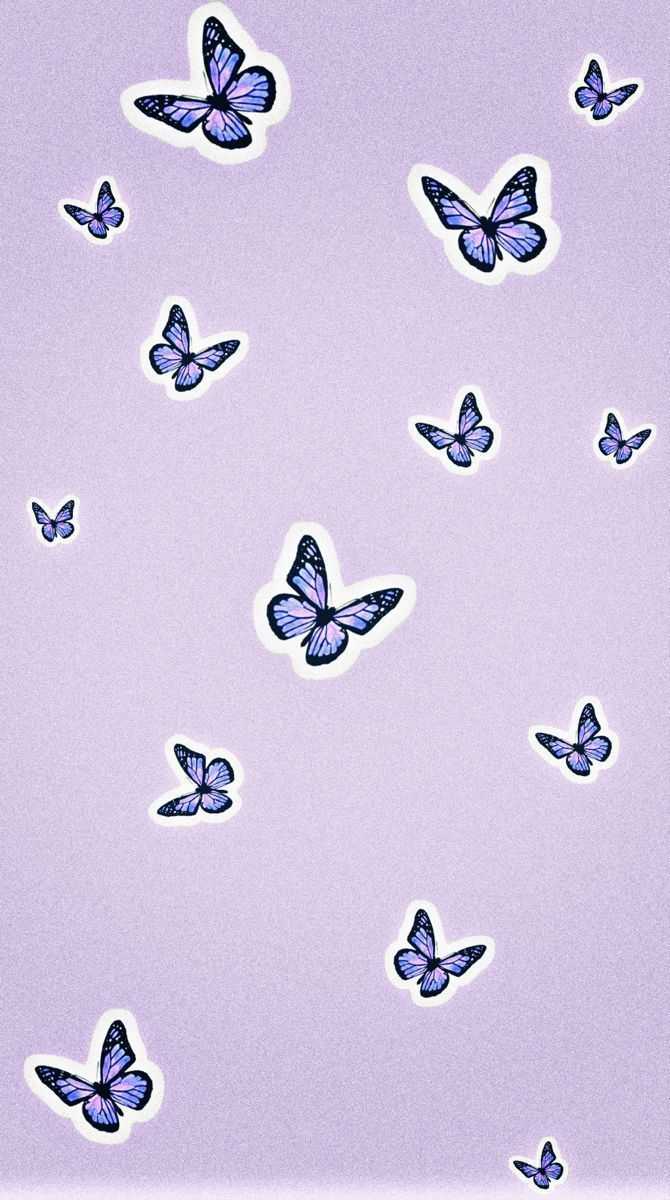 670x1200 Purple Butterfly Wallpaper