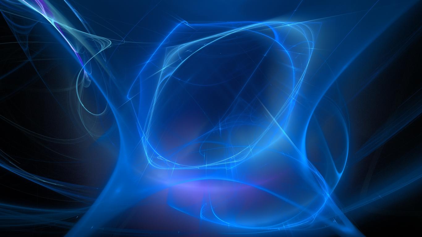 1366x768 Blue lines pattern digital fractal art wallpaper