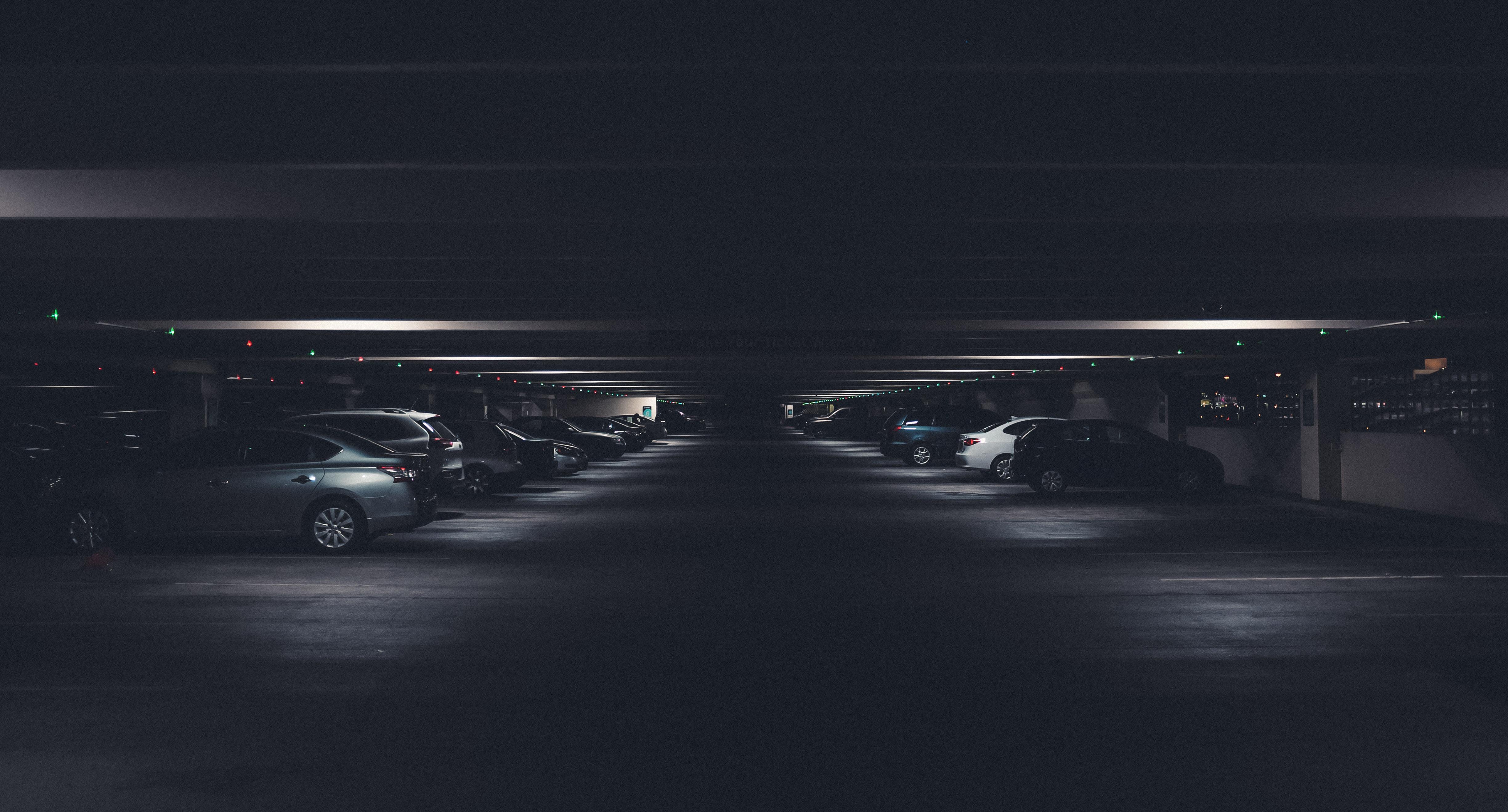 4896x2637 4896x2637 dark, night, parking lot, underground parking, underground, tunnel, parking, driving, ga, shadow, parking garage, glow, light, car, Public domain image, park, garage, electric car Gallery HD Wallpaper