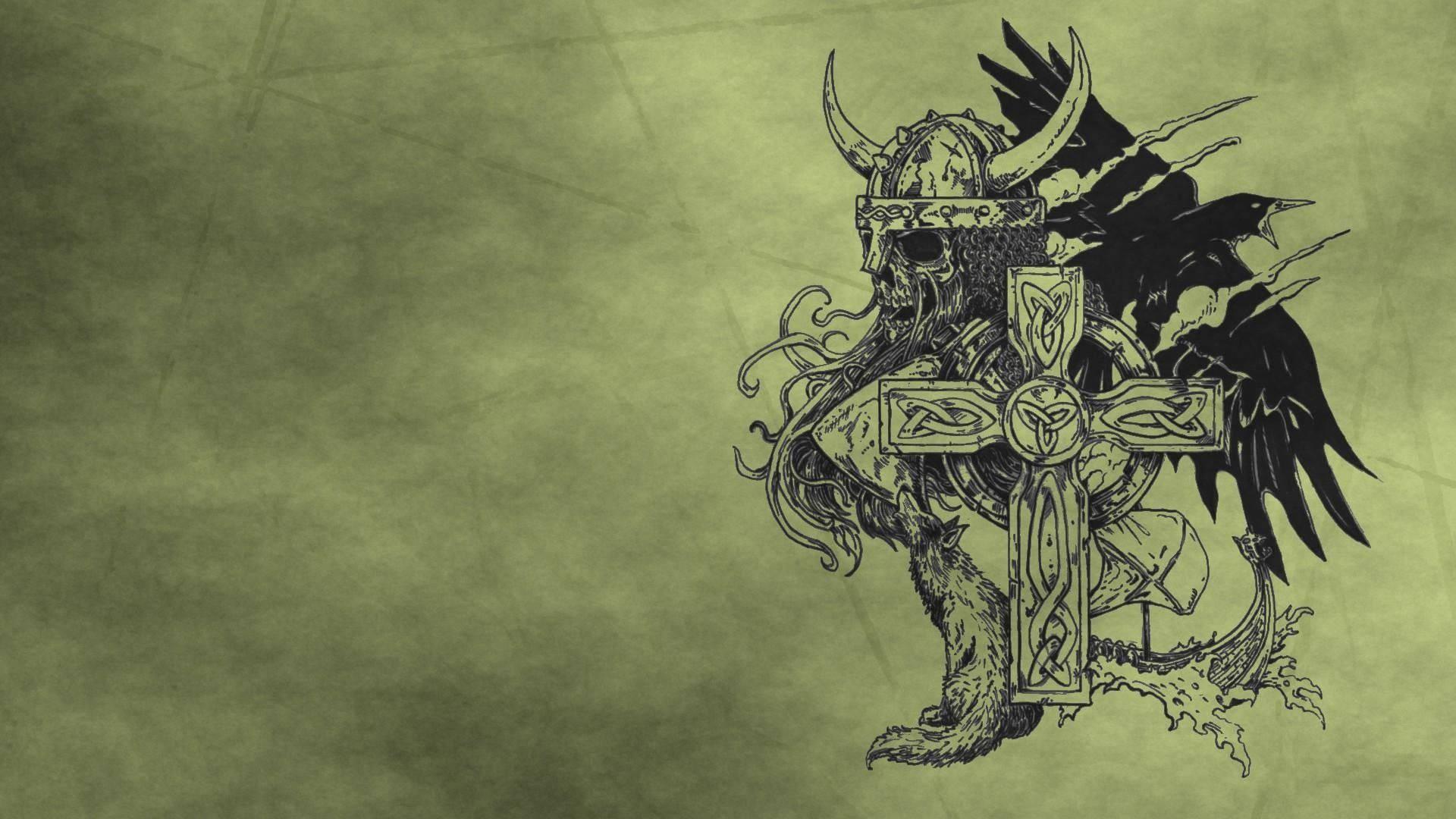 1920x1080 Download Symbols Viking Raven Art Wallpaper