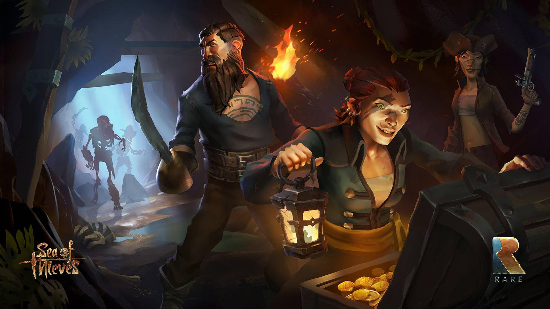 1920x1080 Download Sea Of Thieves Pirates Treasure Cave Wallpaper