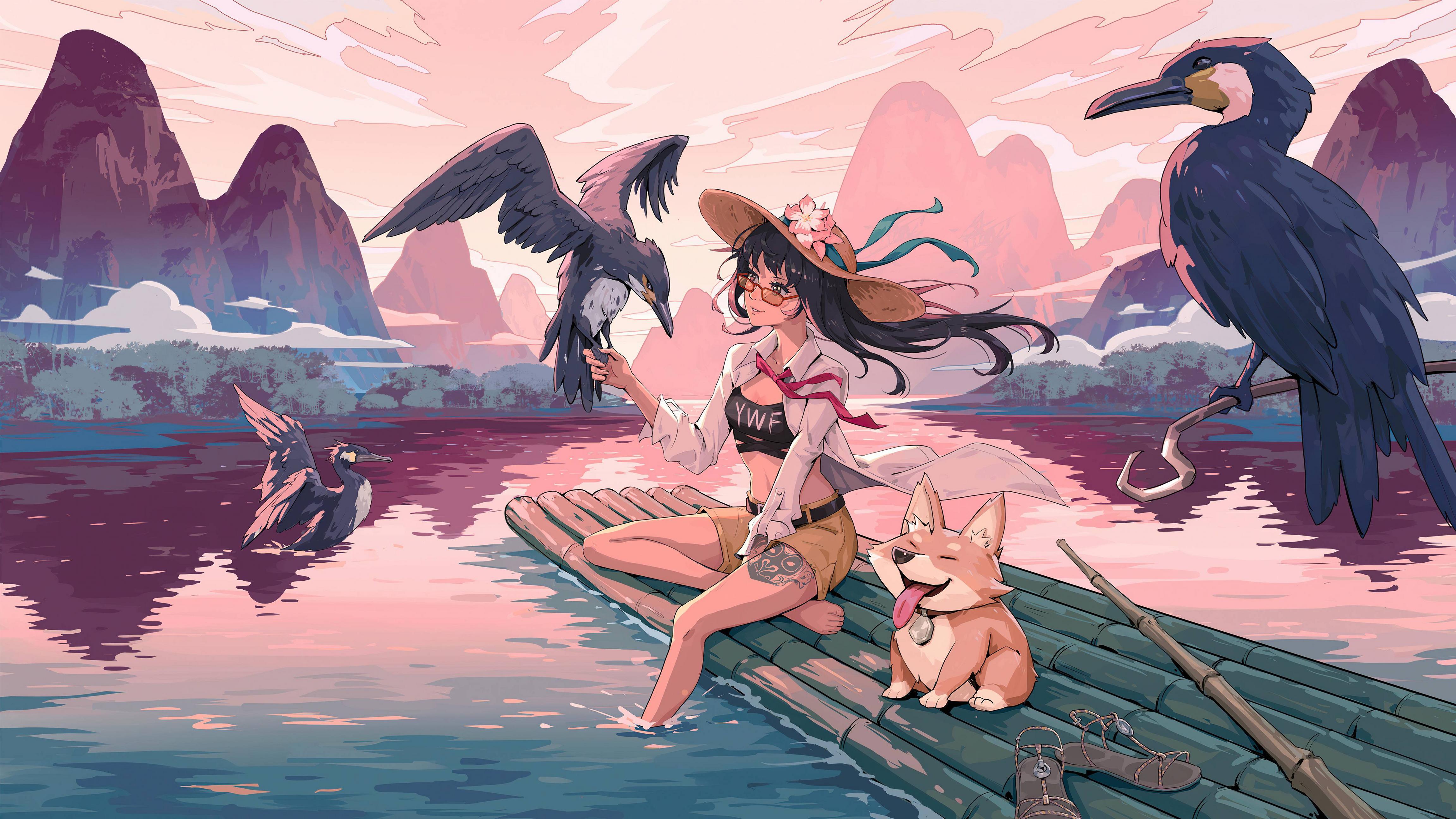 4608x2592 Anime Girl In Lijiang River 5k, HD Anime, 4k Wallpaper, Image, Background, Photo and Picture