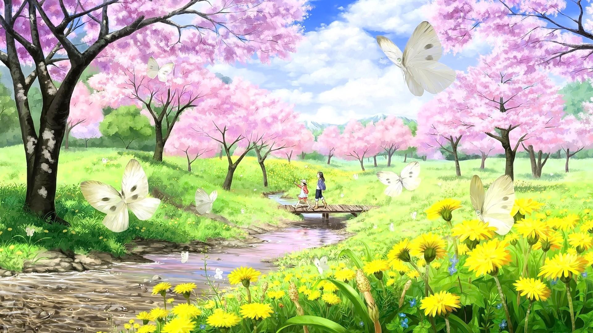 1920x1080 Anime Cherry Blossom