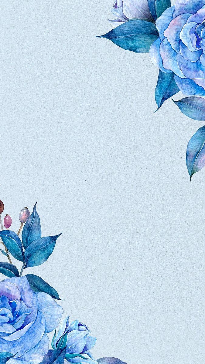 675x1200 Blue watercolor flower frame background. free image / Boom. Blue flowers background, Pastel background wallpaper, Flower background wallpaper