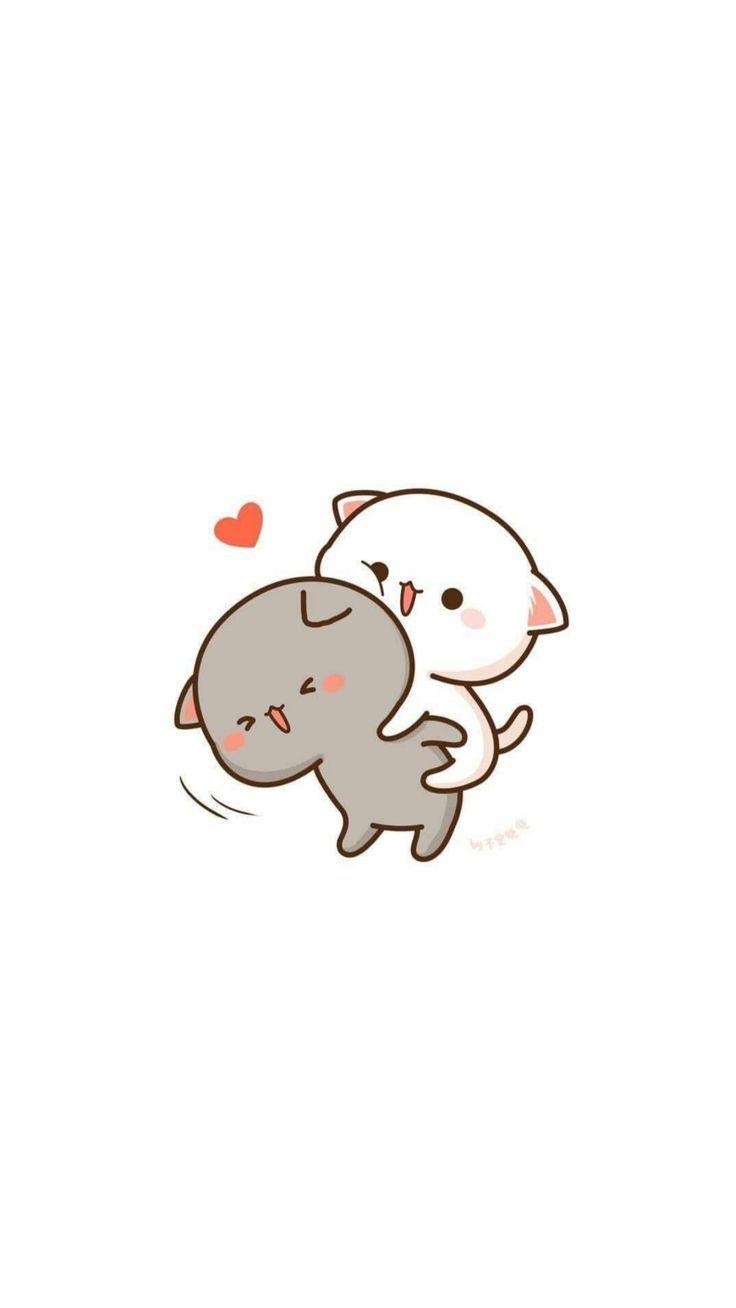 736x1308 Cartoon Kitty Wallpaper