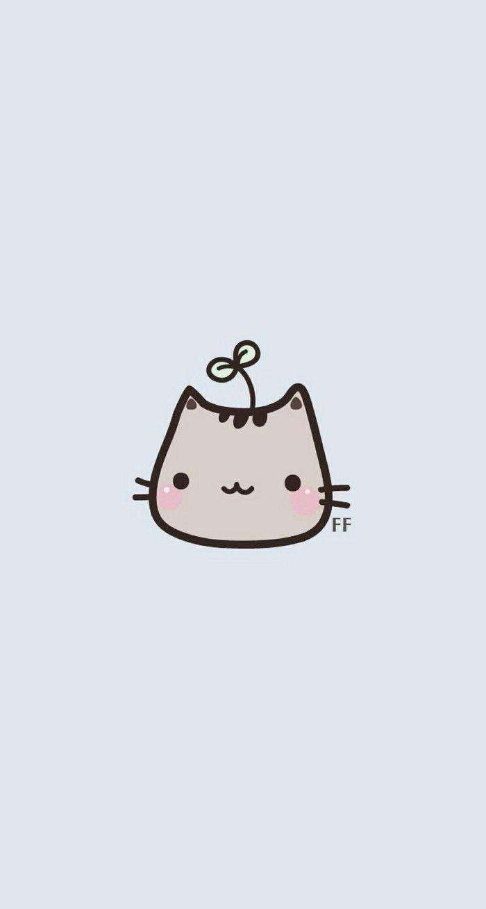 700x1309 Download Gray Cartoon Cat Head Wallpaper