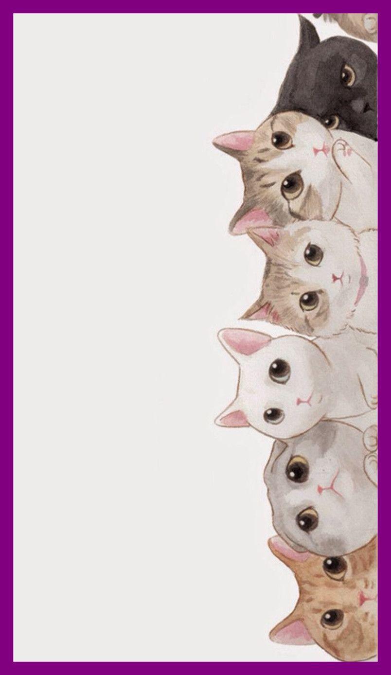 804x1388 Cute Cartoon Dogs And Cats Wallpaper