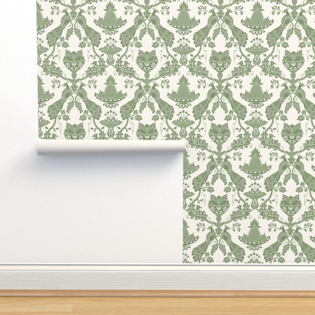1080x1080 Victorian Commercial Grade Wallpaper Thanksgiving in Olive