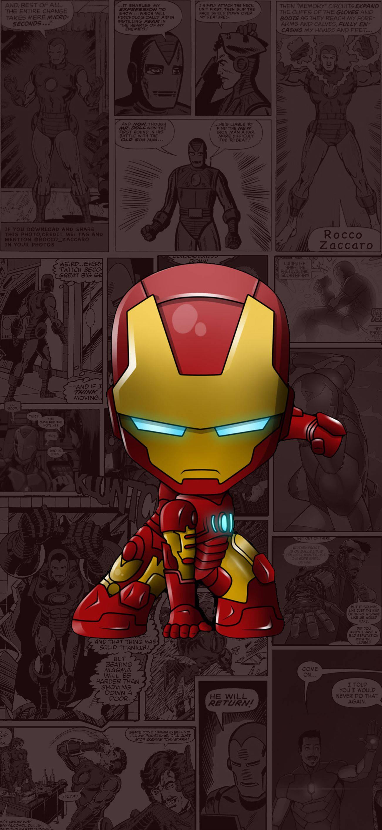 1301x2821 Download Mini Chibi Iron Man Android Wallpaper