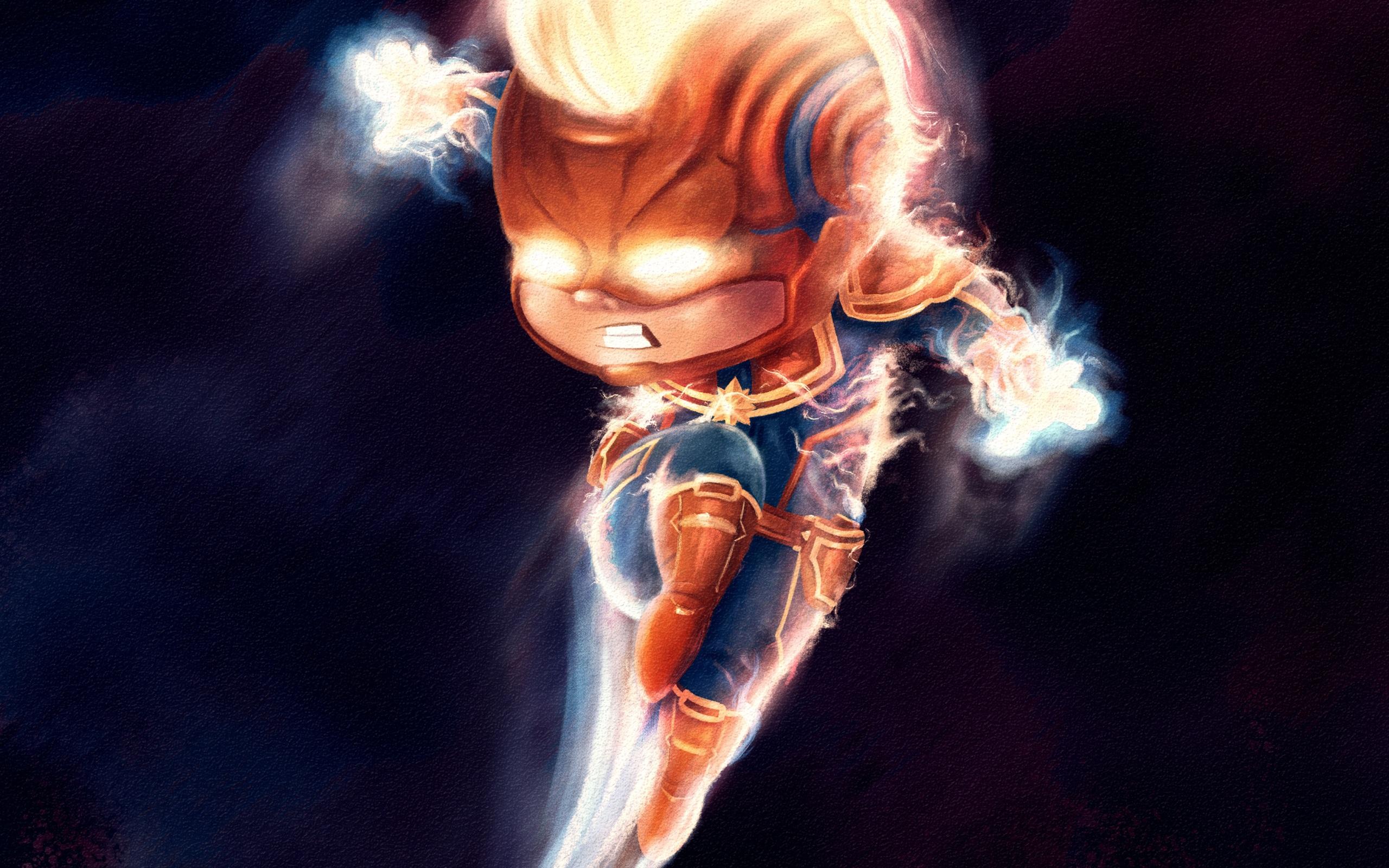 2560x1600 Wallpaper 4k Chibi Captain Marvel 4k Artwork Wallpaper