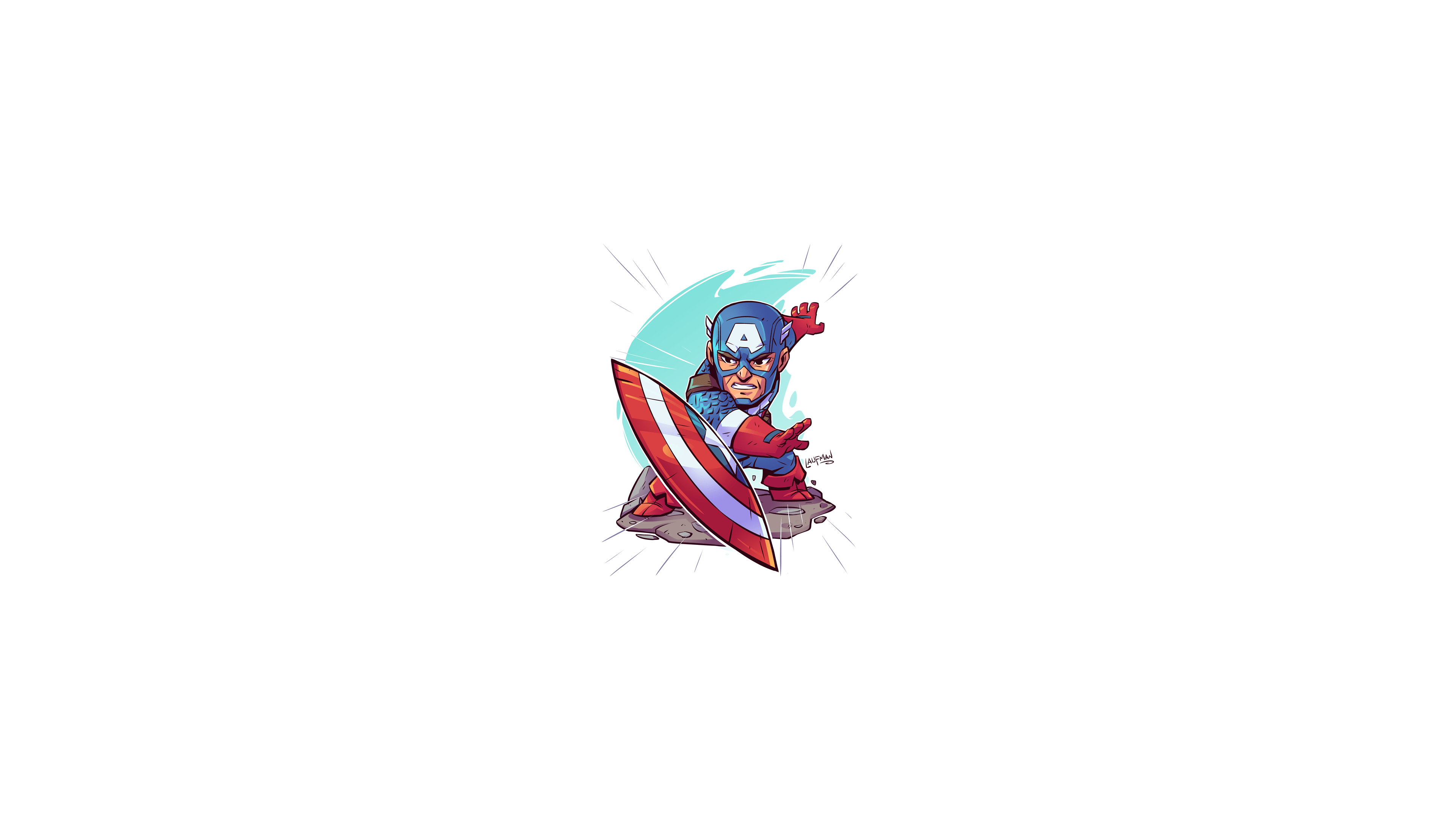 3840x2160 Captain America Marvel Comics Soldier Chibi Minimalism Marvel Heroes S H I E L D Marvel Super Heroes Wallpaper:3840x2160