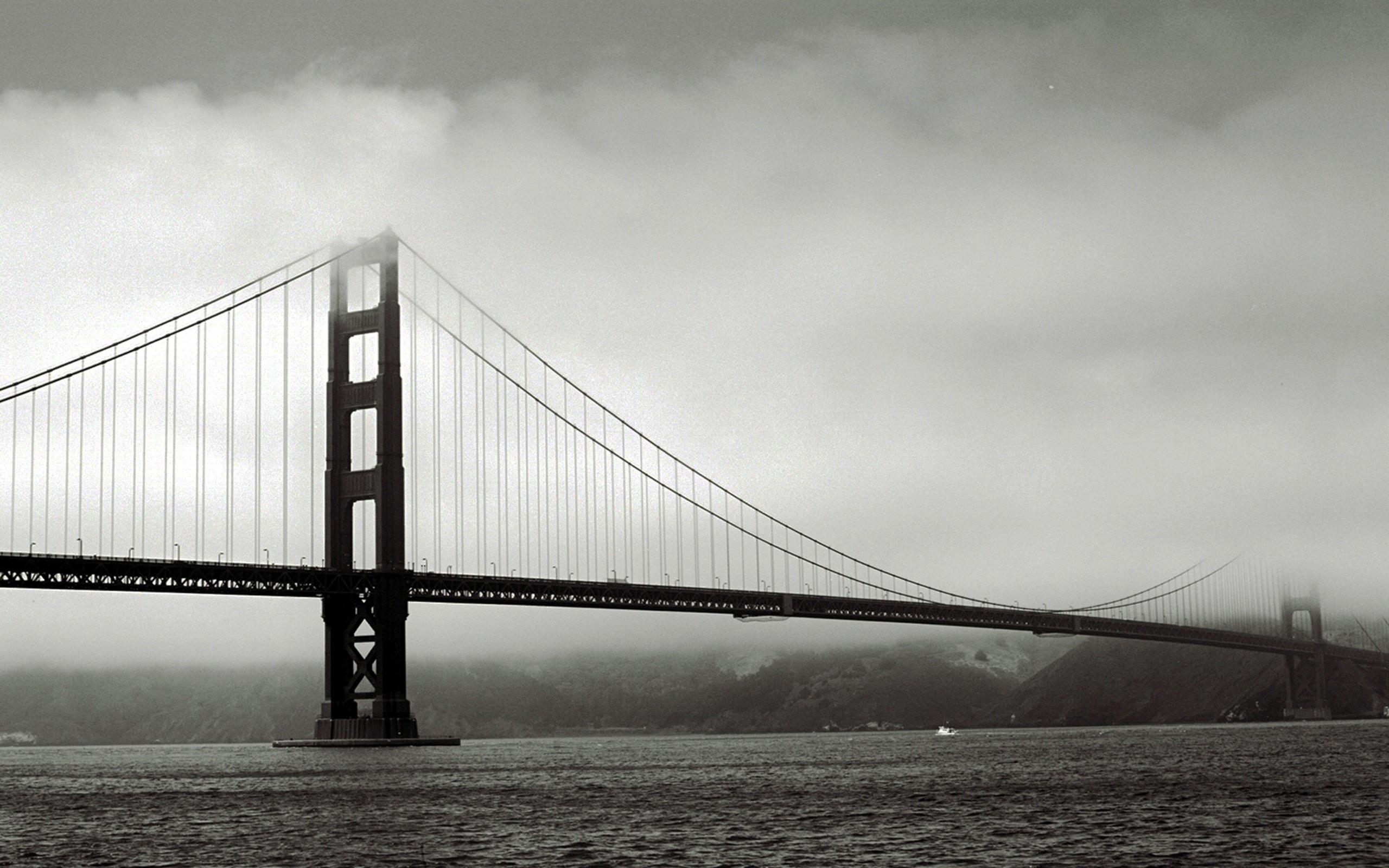 2560x1600 black, And, White, Architecture, Golden, Gate, Bridge, San, Francisco Wallpaper HD / Desktop and Mobile Background