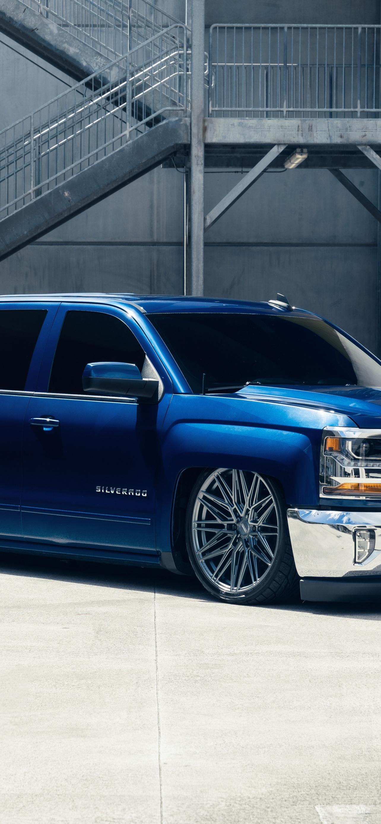 1284x2778 Chevrolet Silverado Wallpaper 4K, Pickup truck, Custom tuning, 5K