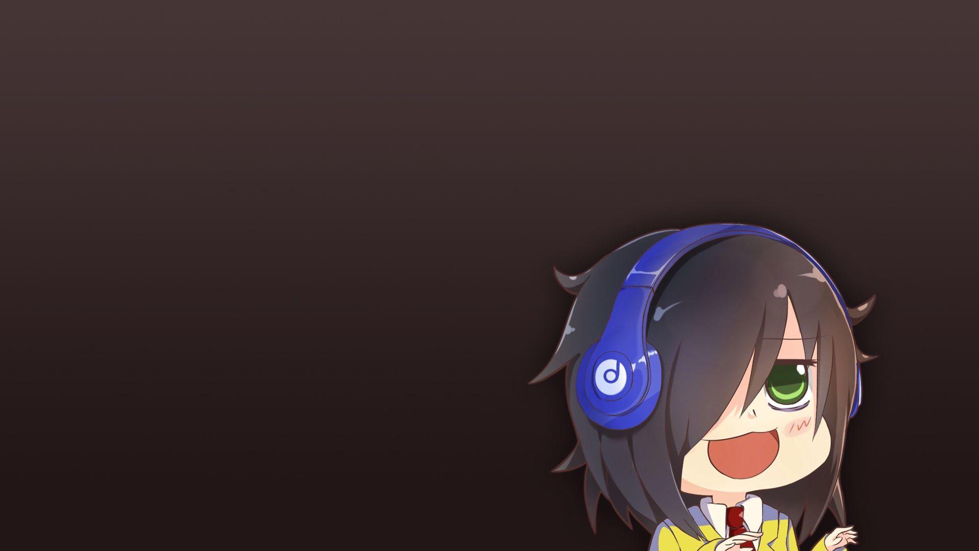 1920x1080 Desktop Wallpaper Minimal, Anime Girl, Music, Head Phone, Tomoko Kuroki, Wata Mote, HD Image, Picture, Background, 6ed7cc