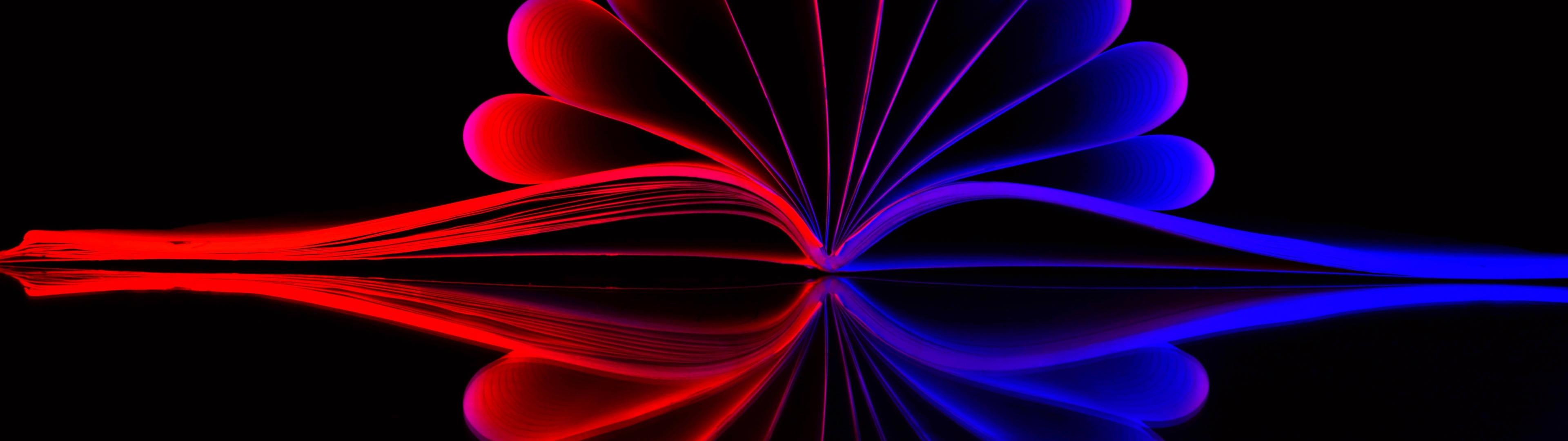 3840x1080 Download Blue Black Red 4k Dual Monitor Wallpaper