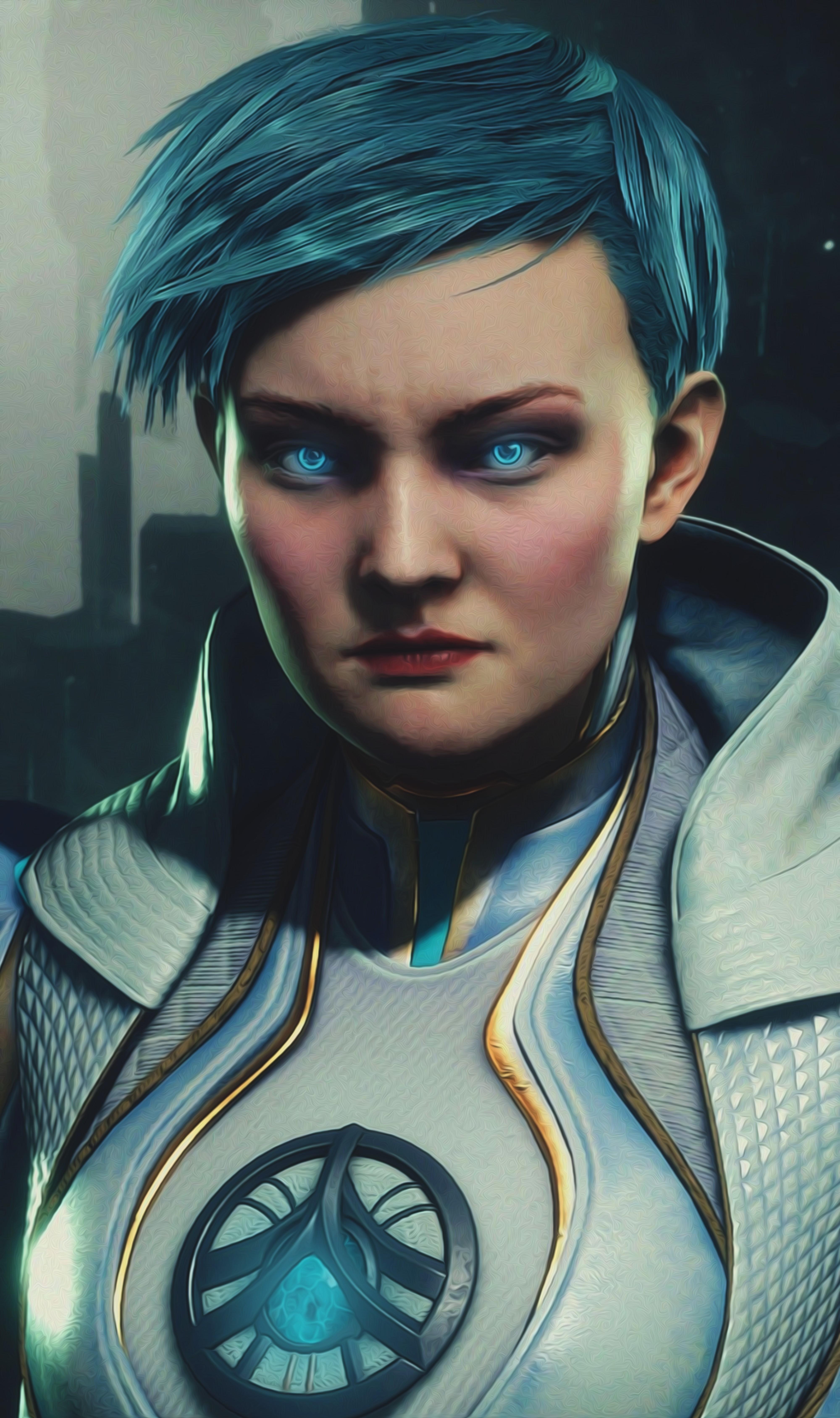 4000x6749 Mortal Kombat, frost, blue hair, blue eyes, face Gallery HD Wallpaper