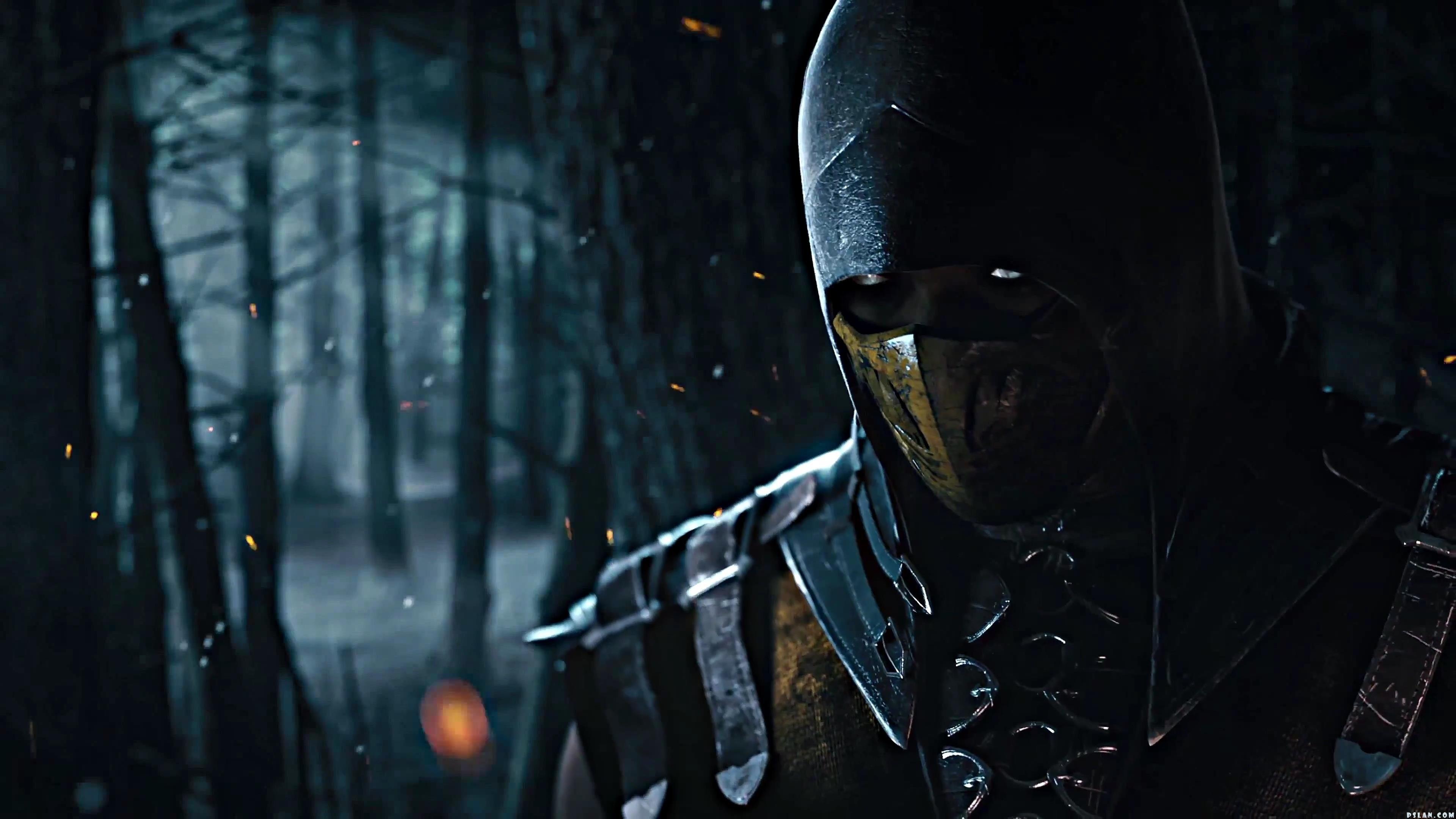 3840x2160 black, night, blue, PC gaming, Mortal Kombat X, light, darkness, screenshot, computer Gallery HD Wallpaper