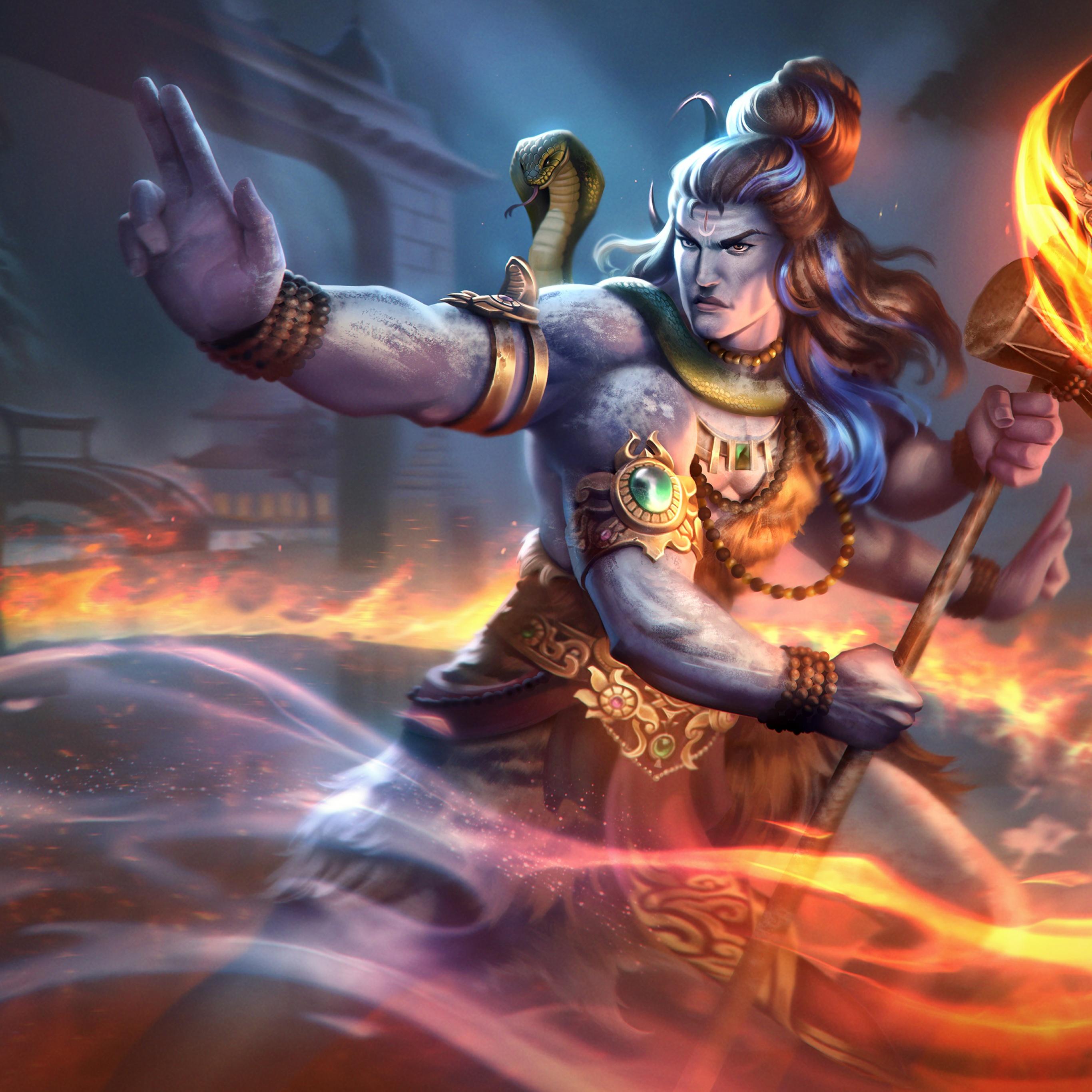 2732x2732 Lord Shiva Wallpaper 4K, The Destroyer, Smite, Games