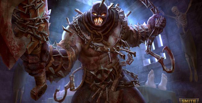 670x344 Wallpaper ymir, video game, smite, pc game desktop wallpaper, HD image, picture, background, 4aad8b